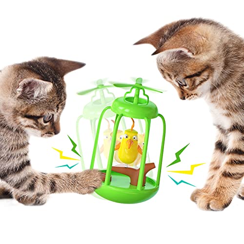 Automatic Windmill Cat Toy with Squeaker - Interactive Indoor Cat Toys for Play & Exercise - Fun for Kittens & Adult Cats - Perfect for Boredom Relief & Mental Stimulation