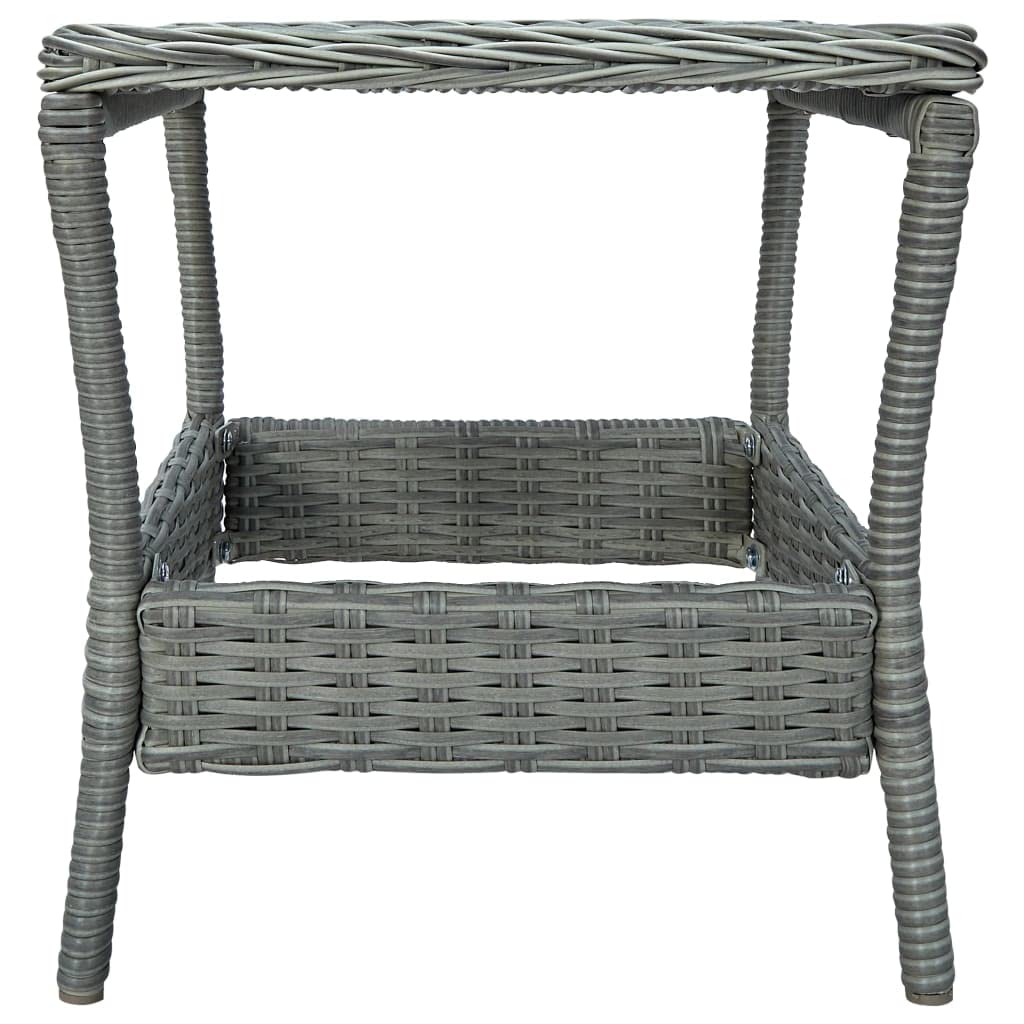 CHARMMA 3-Piece Patio Lounge Set with Weather-Resistant Cushions - Light Gray Poly Rattan Outdoor Furniture (39.2KG) - Perfect for Backyard, Poolside & Garden Relaxation