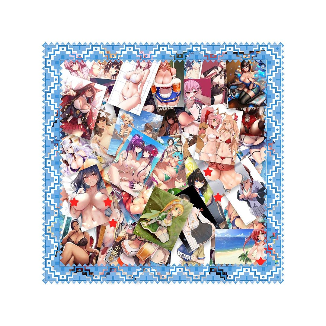 Anime Manga Stickers - 50pcs Super Busty Girls Collection (2-3 Inches) for Adults | Hentai & Kawaii Decals for Laptops, Water Bottles & Journals