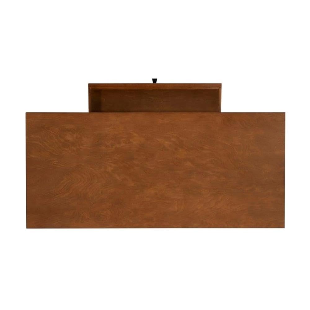 UrbanPro Mid-Century Modern 1-Drawer Wooden Desk with Rounded Legs in Warm Walnut Finish - Perfect for Home Office, Study Room & Small Space Workstations