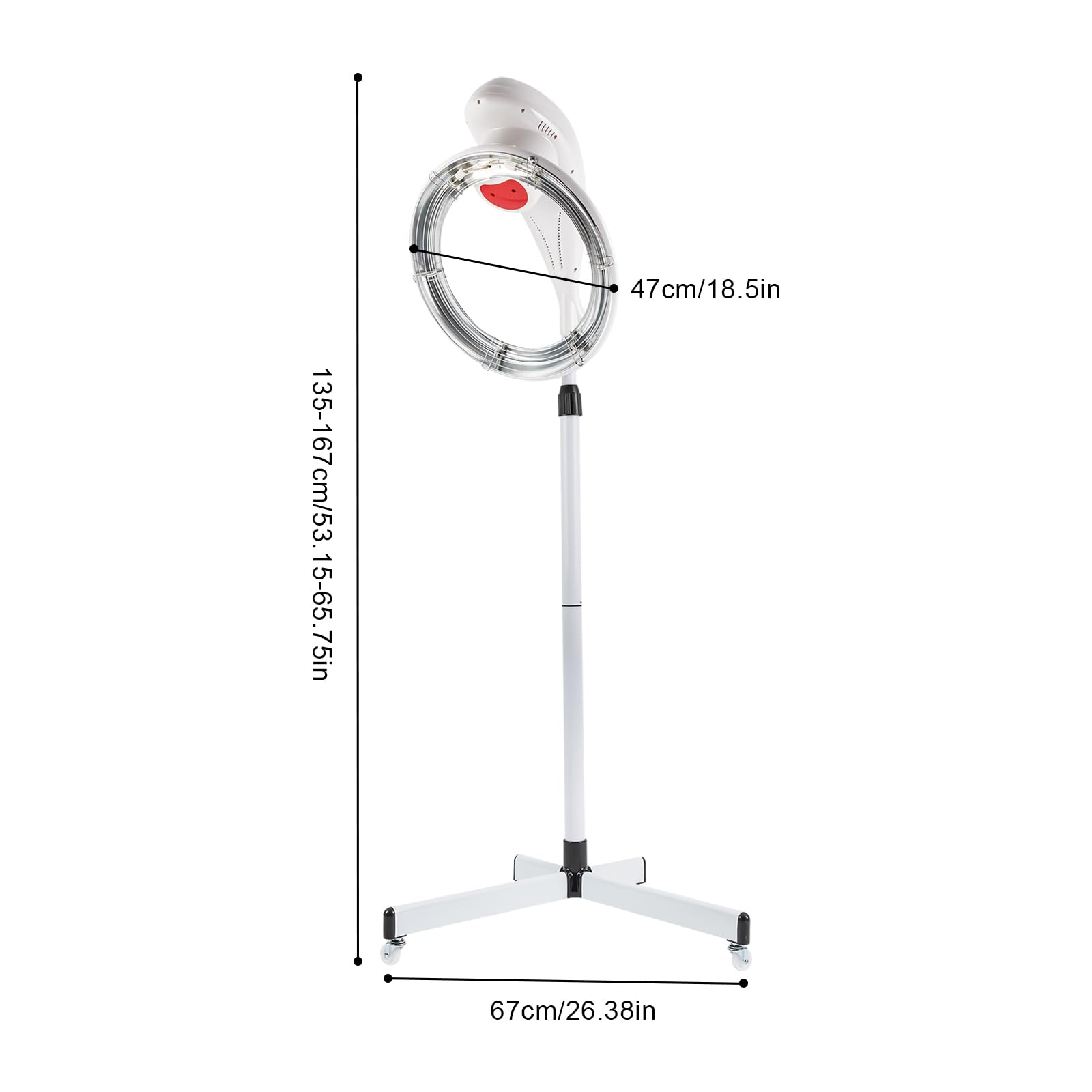 Professional 950W Hair Dryer with Adjustable Height Stand - 80℃/176℉ Temperature Control & 360° Rotation for Salon & Home Use - White | Perfect for Styling, Blowouts & Salon-Quality Results at Home