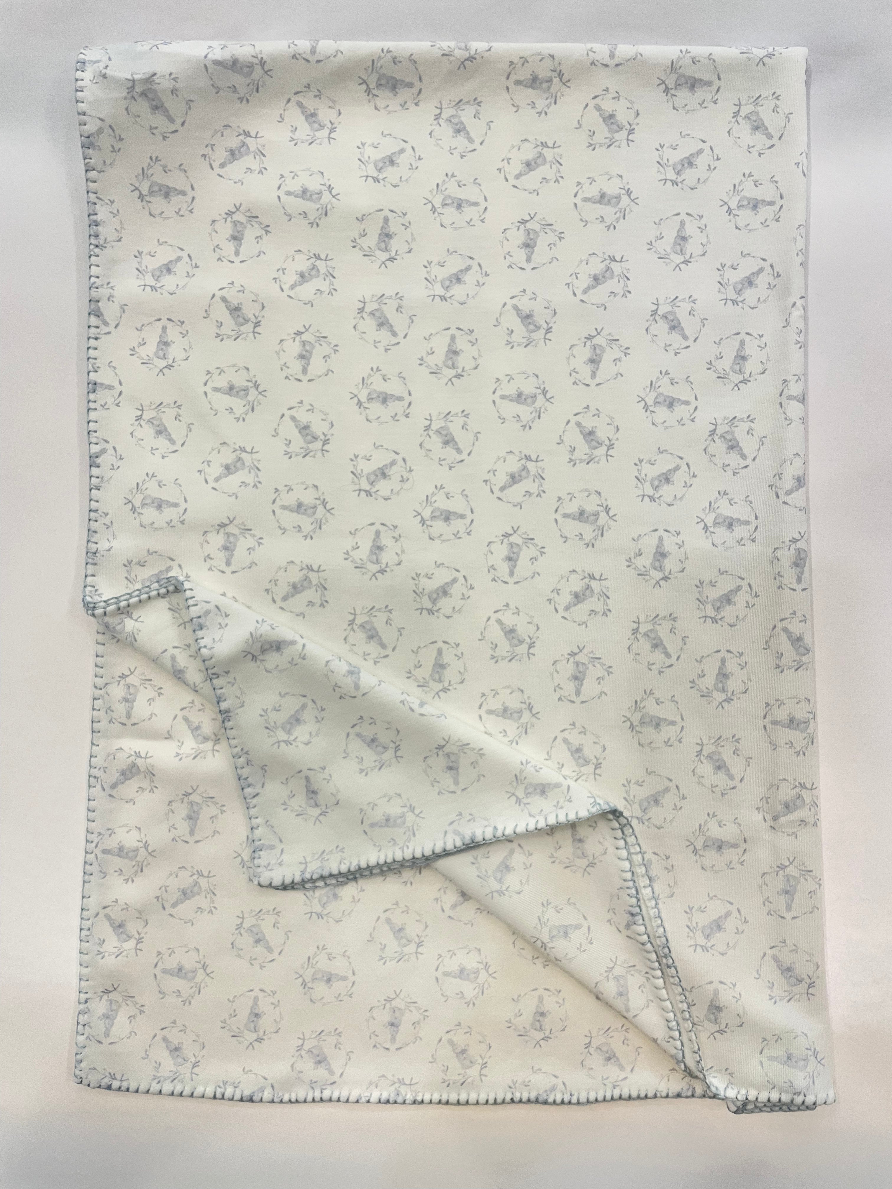 Soft Blue Bunny Plush Blanket for Kids & Adults - Cozy Flannel Throw for Bedroom, Nursery, and Couch - Perfect Gift for Baby Showers & Birthdays