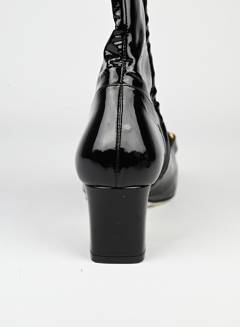 Gucci Black Patent Leather Ankle Boots Size 38 - Stylish & Comfortable for Women's Casual & Evening Wear