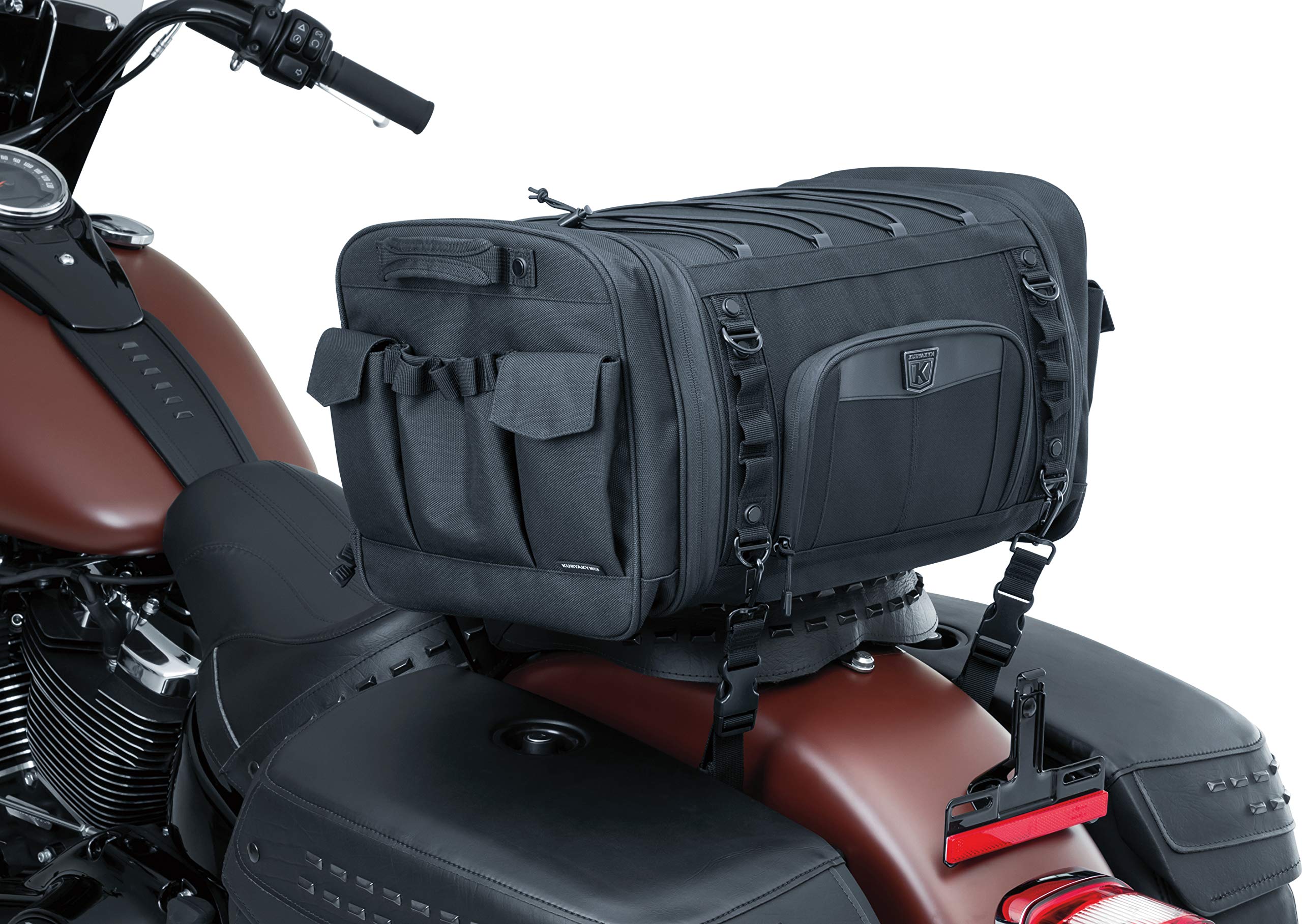 **Kuryakyn 5283 Momentum Drifter Motorcycle Travel Luggage – Waterproof Roll Bag with Sissy Bar Straps, Black (18.5”W x 11.5”T x 12”D) – Perfect for Long-Distance Rides & Adventure Motorcycle Trips**