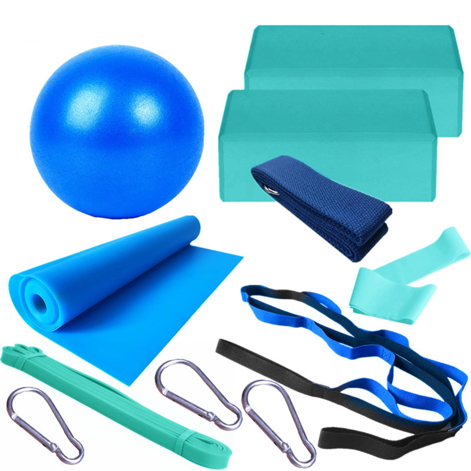 Premium Yoga Set for Beginners - Non-Slip Yoga Mat, 2 Yoga Blocks, Exercise Ball & Resistance Band | Complete Home Workout Equipment for Women | Perfect for Yoga, Pilates & Fitness Training