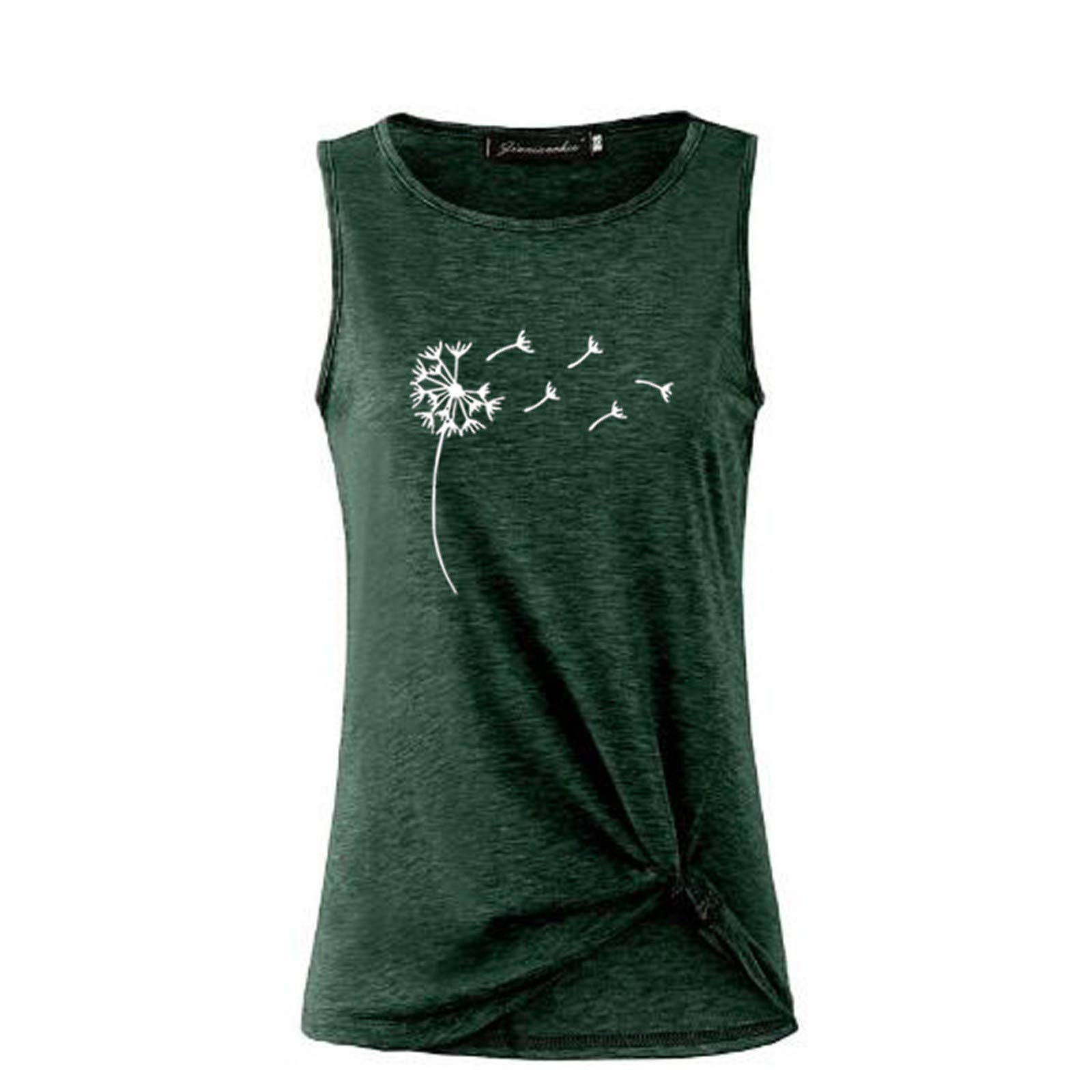 Women's Printed Sleeveless Blouse with Round Neck - Casual Long Sleeve T-Shirts & Tops for Ladies | Perfect for Summer Outfits, Office Wear & Everyday Fashion