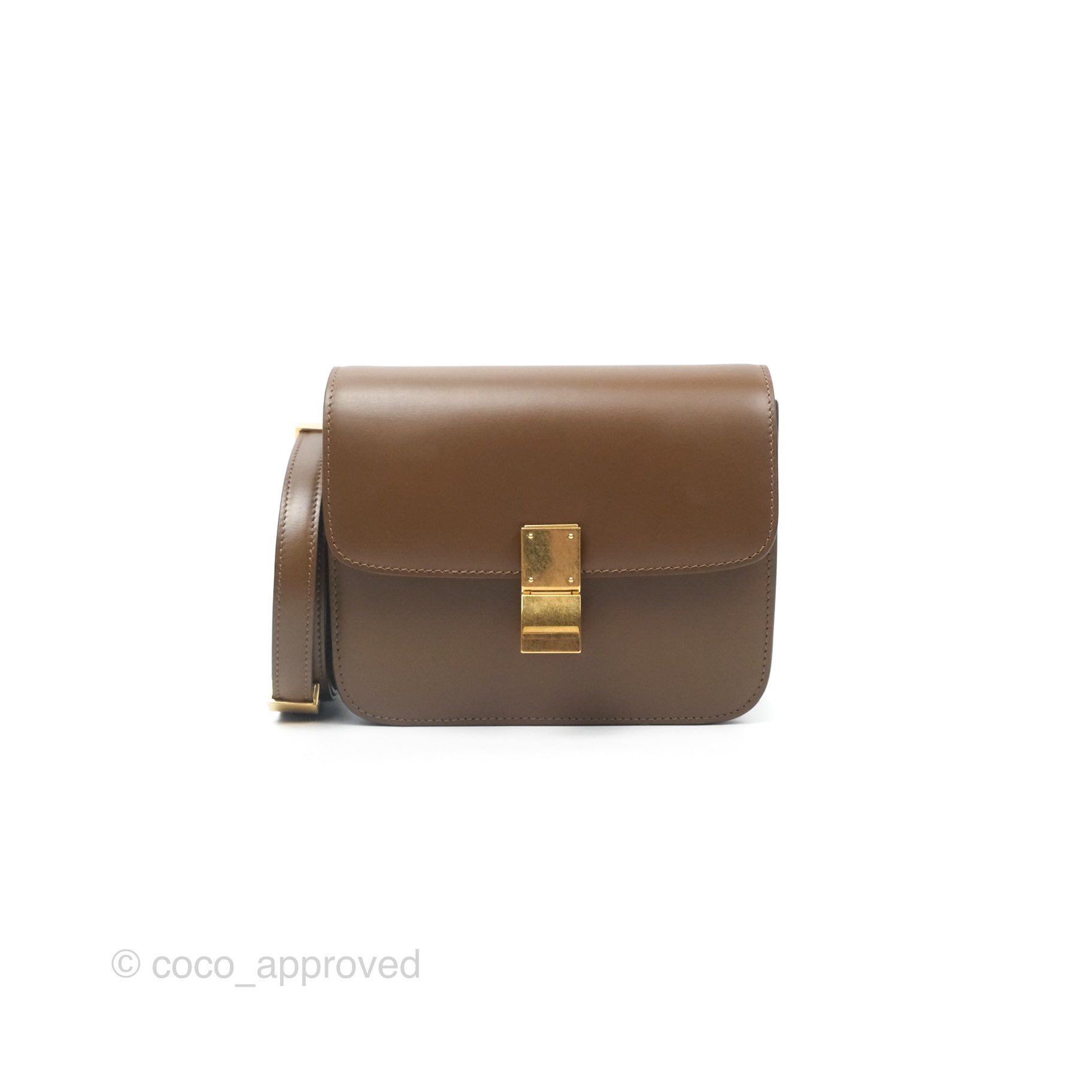 Celine Teen Classic Box Flap Bag in Caramel Calfskin Leather - Perfect for Work, Travel & Everyday Luxury