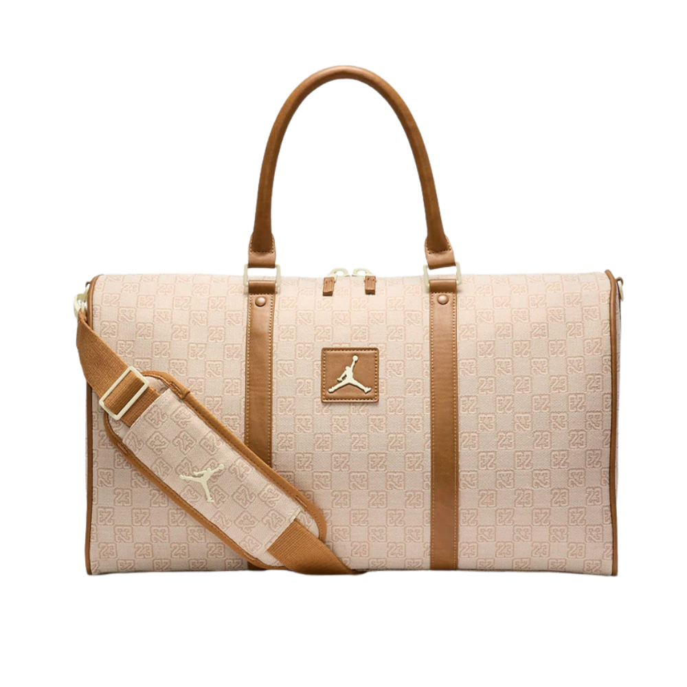 Men's Air Jordan Monogram Duffle Bag - Stylish Gym & Travel Duffel Bag for Sports & Weekend Getaways - Coconut Milk Color
