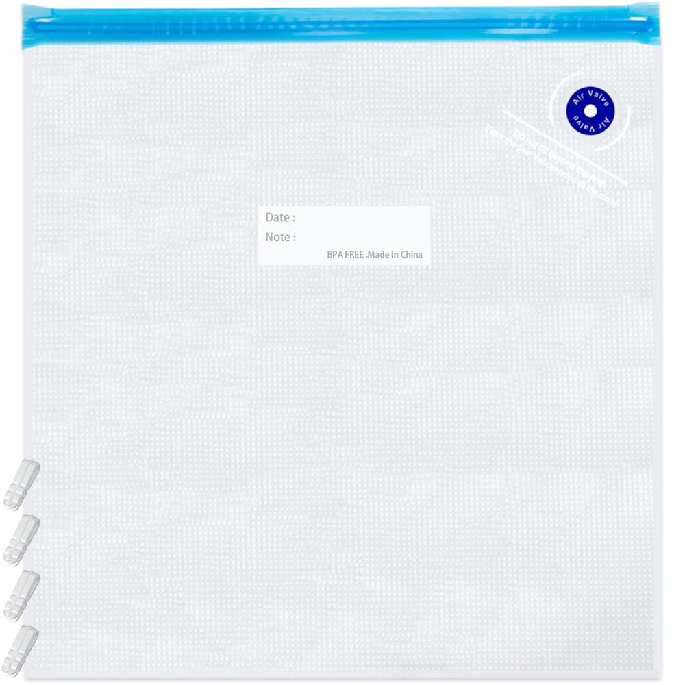 Premium Reusable Vacuum Sealer Bags - 15 Pack Large 11.8x13.4in (30x34cm) BPA Free Sous Vide Bags with 4 Sealing Clips | Ideal for Food Preservation, Meal Prep & 3D Printer Filament Storage | Perfect for Sous Vide Cooking, Freezing & Vacuum Sealing