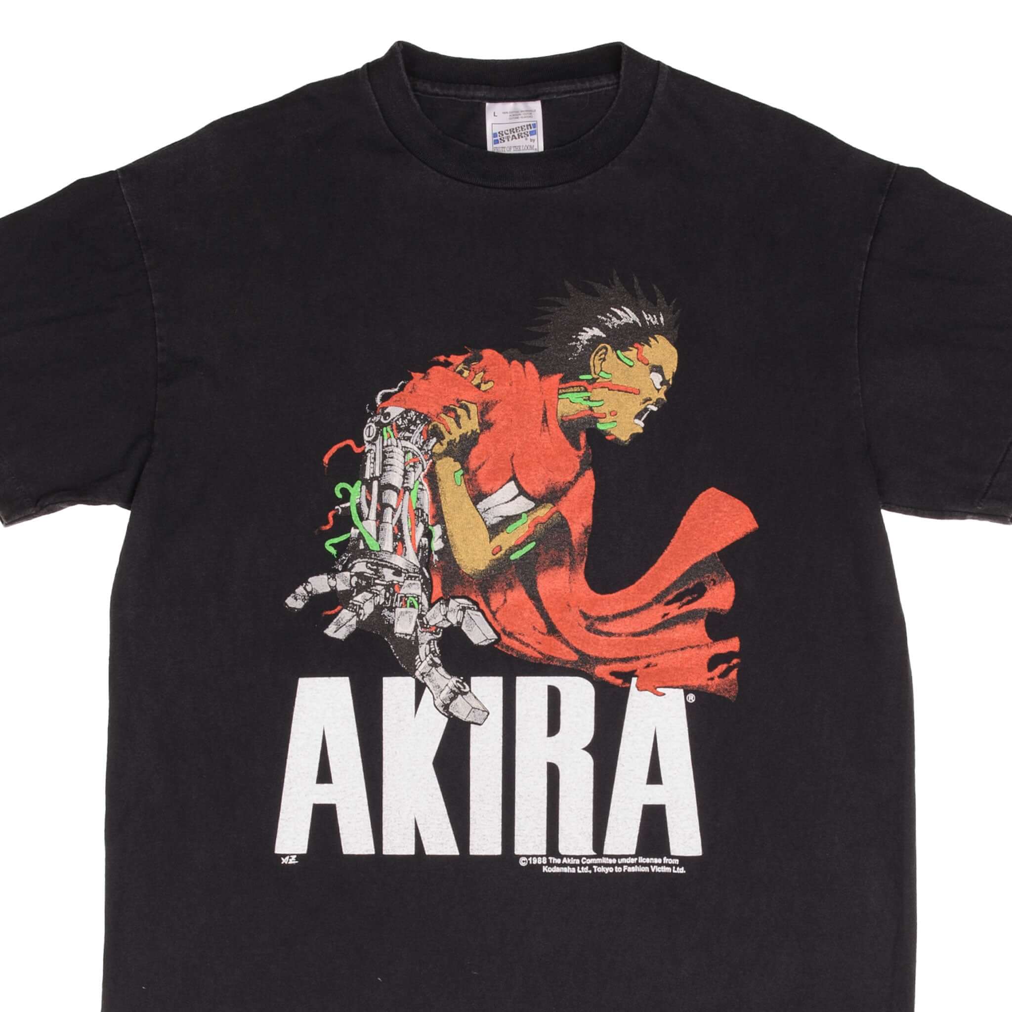 Vintage 1988 AKIRA Anime Bootleg T-Shirt - Large Size, Single Stitch Design - Perfect for Anime Fans, Collectors, and Retro Fashion Enthusiasts
