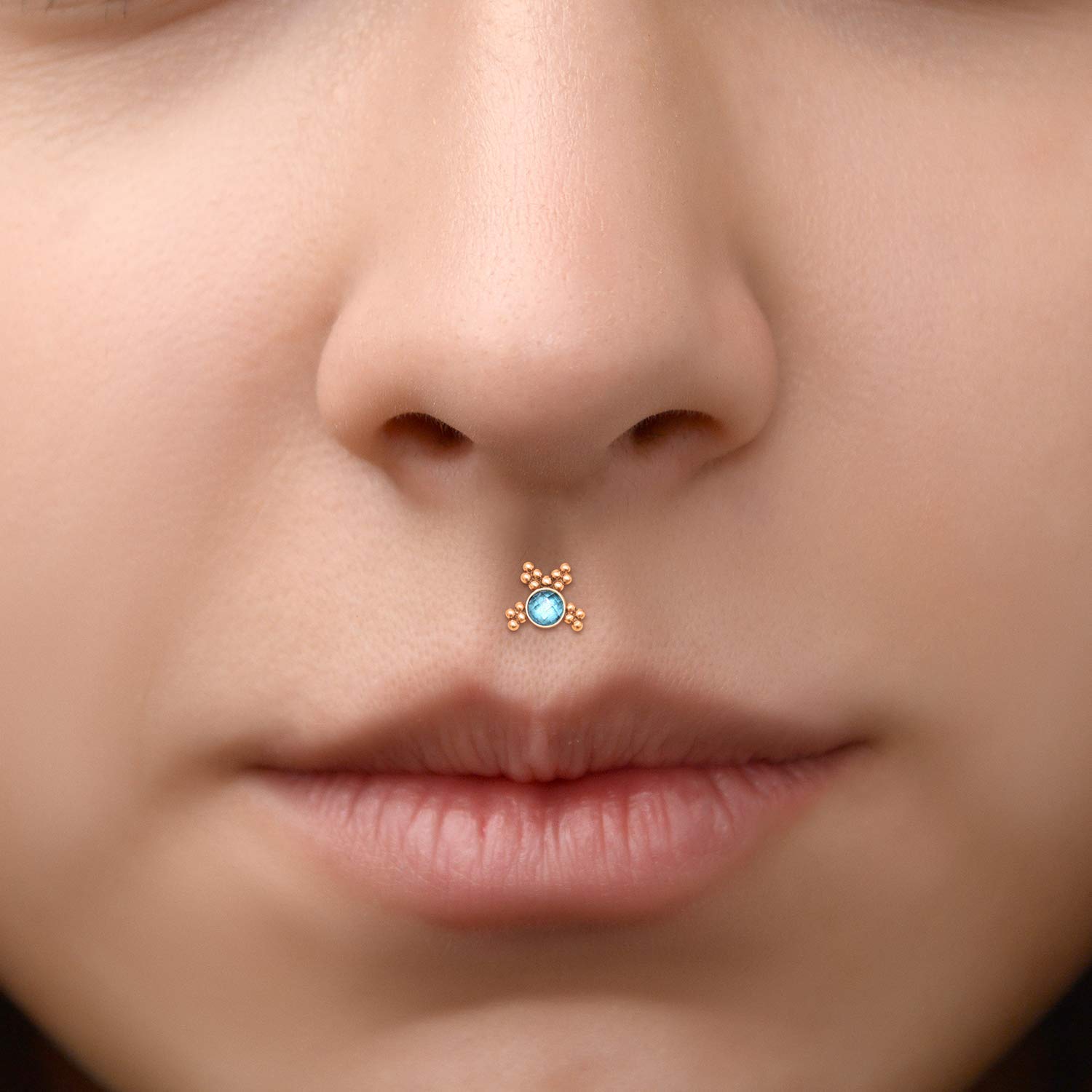 CZ Surgical Steel Internally Threaded Labret Lip Ring - Monroe & Medusa Flat Back Stud Earrings for Lip Piercing | Hypoallergenic Body Jewelry for Everyday Wear & Special Occasions