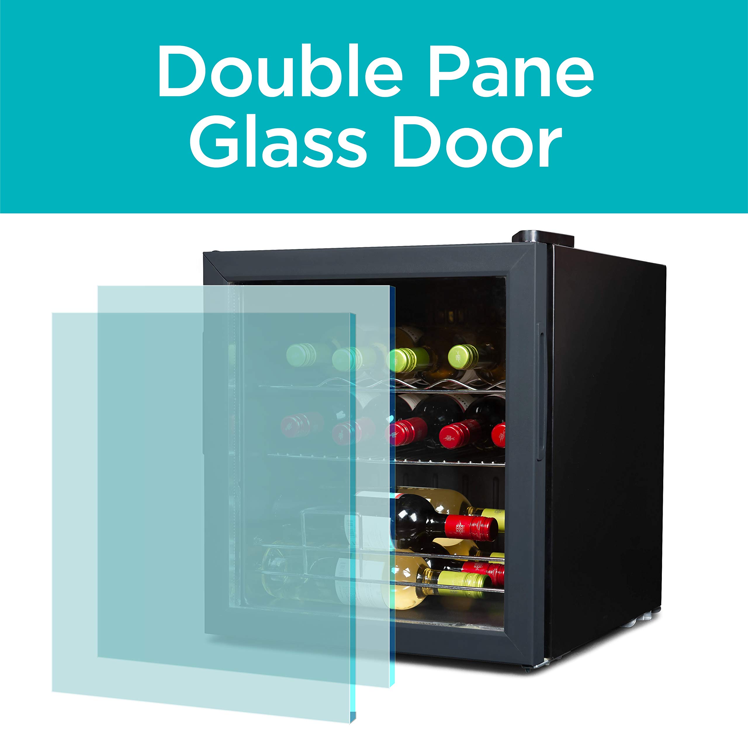 BLACK+DECKER 14 Bottle Wine Cooler Refrigerator - Freestanding Compressor Cooling Wine Fridge with Chrome Shelves (Model BD61516) - Perfect for Home Bars, Kitchen Storage & Wine Cellars