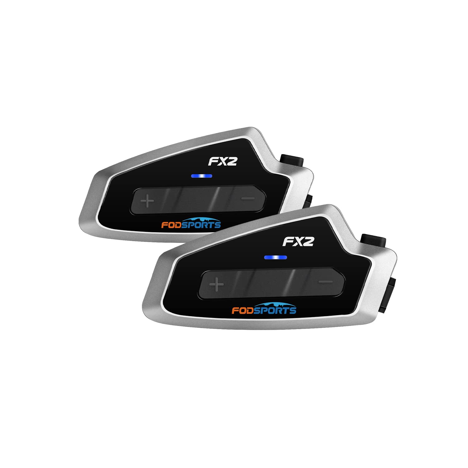 Fodsports FX2 Motorcycle Bluetooth Headset - 2 Rider Helmet Intercom System with FM Radio, Hands-Free Calling, Voice Dial, Stereo Music Sharing & Waterproof for Safe Riding - Perfect for Group Rides, Commuting & Adventure Touring