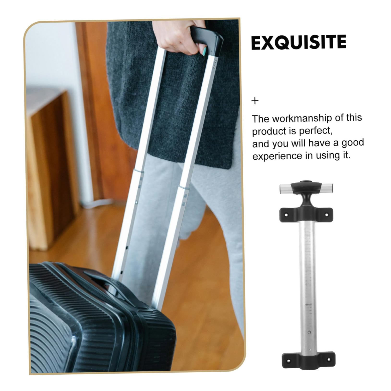 Toddmomy 4-Piece Aluminum Suitcase Handle Replacement Set - Durable Trolley Luggage Pull Handle Accessories for Travel, Business Trips & Vacations