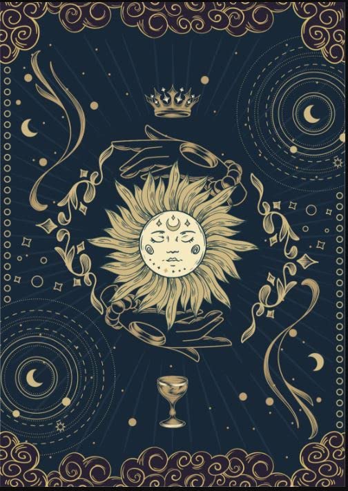 Tarot Card Dark Blue / Yellow / Black