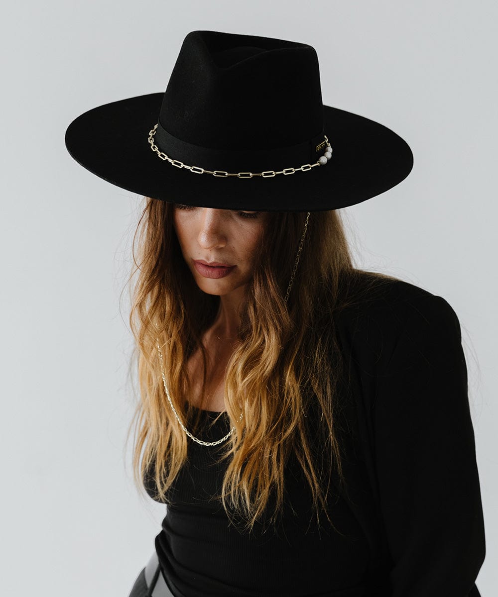 Stylish Black Wide Brim Fedora Hat for Women & Men - Fashionable Sun Protection Accessory for Outdoor Activities, Beach Vacations & Summer Events