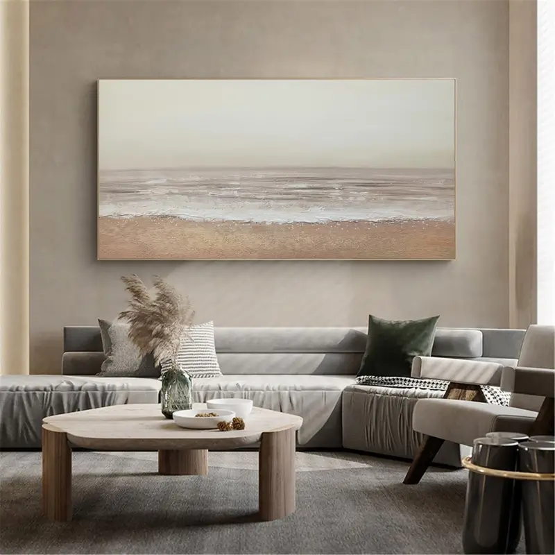 Ocean and Sky Painting #OS 013 - Handmade Canvas Wall Art for Home & Office Decor - Perfect for Living Room, Bedroom, or Office Wall Decor