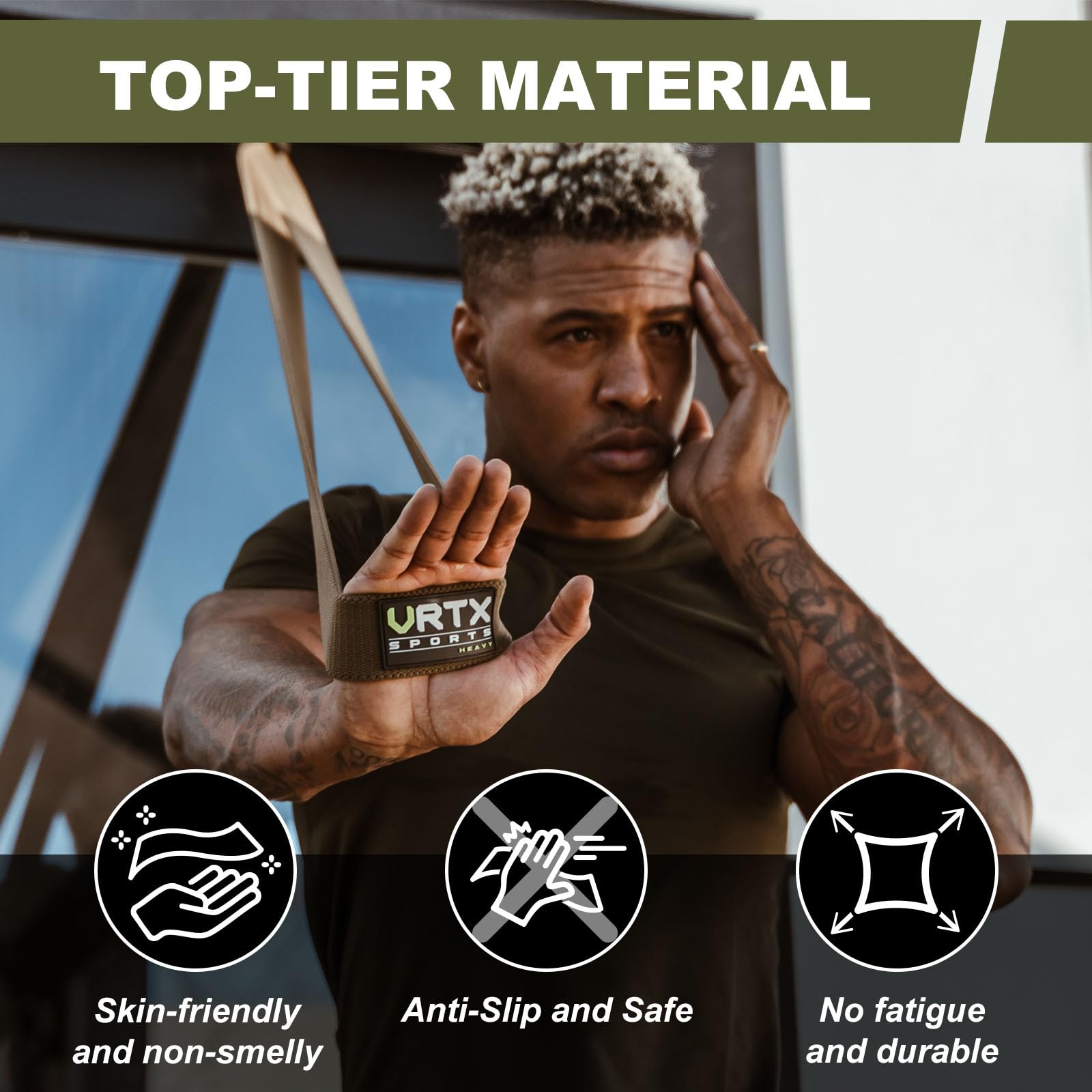 Premium VRTX Fabric Resistance Bands for Men & Women - Soft Mesh Exercise Bands for Full Body Workouts, Yoga, Stretching & Strength Training | Non-Slip, Durable Elastic Straps | Perfect for Home Gym, Physical Therapy & Fitness Classes