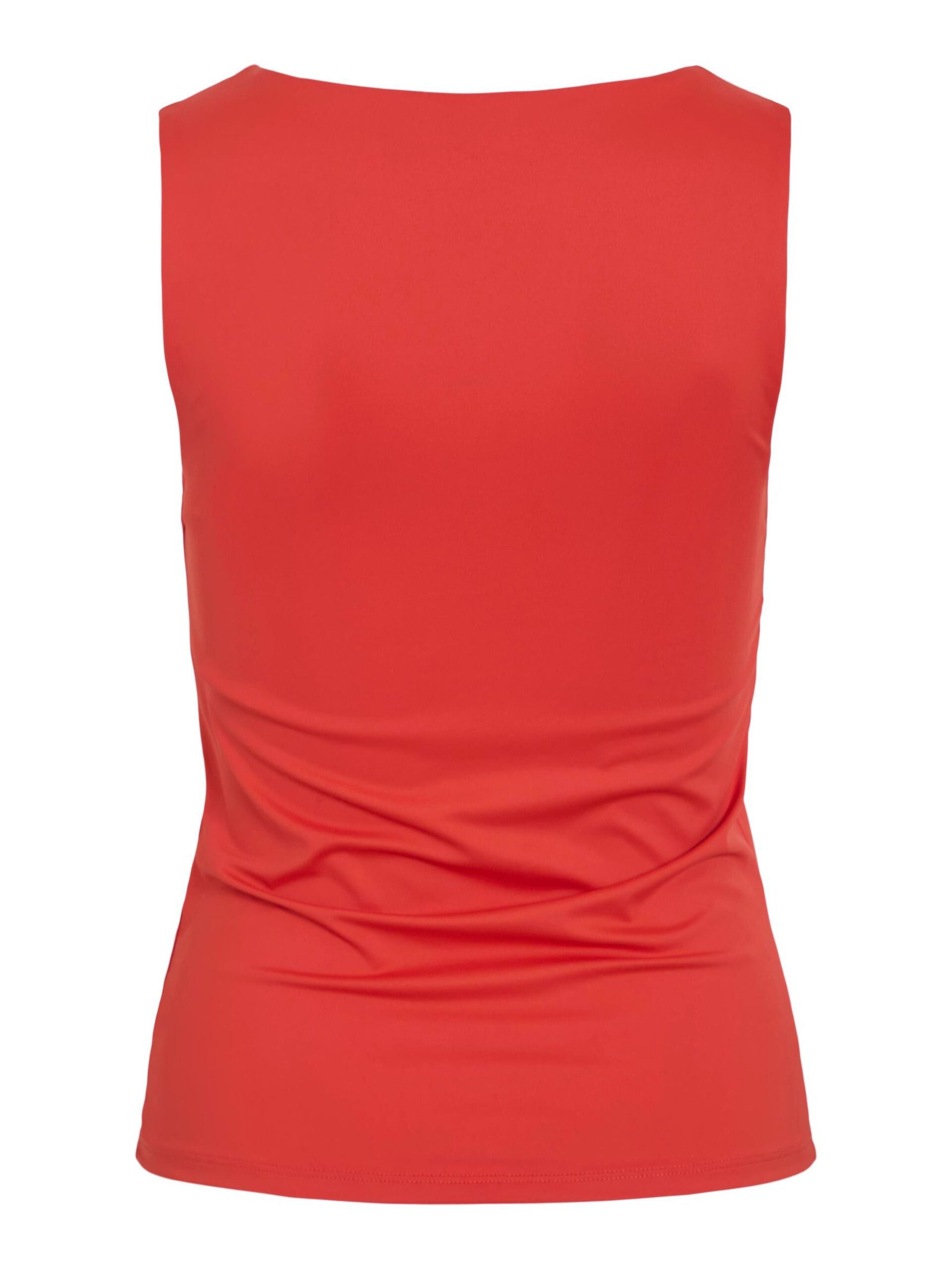 Kennza Women's O-Neck Tank Top - Soft Stretchy Camisole for Summer, Casual Wear & Layering (Poppy Red) | Perfect for Yoga, Beach & Everyday Comfort