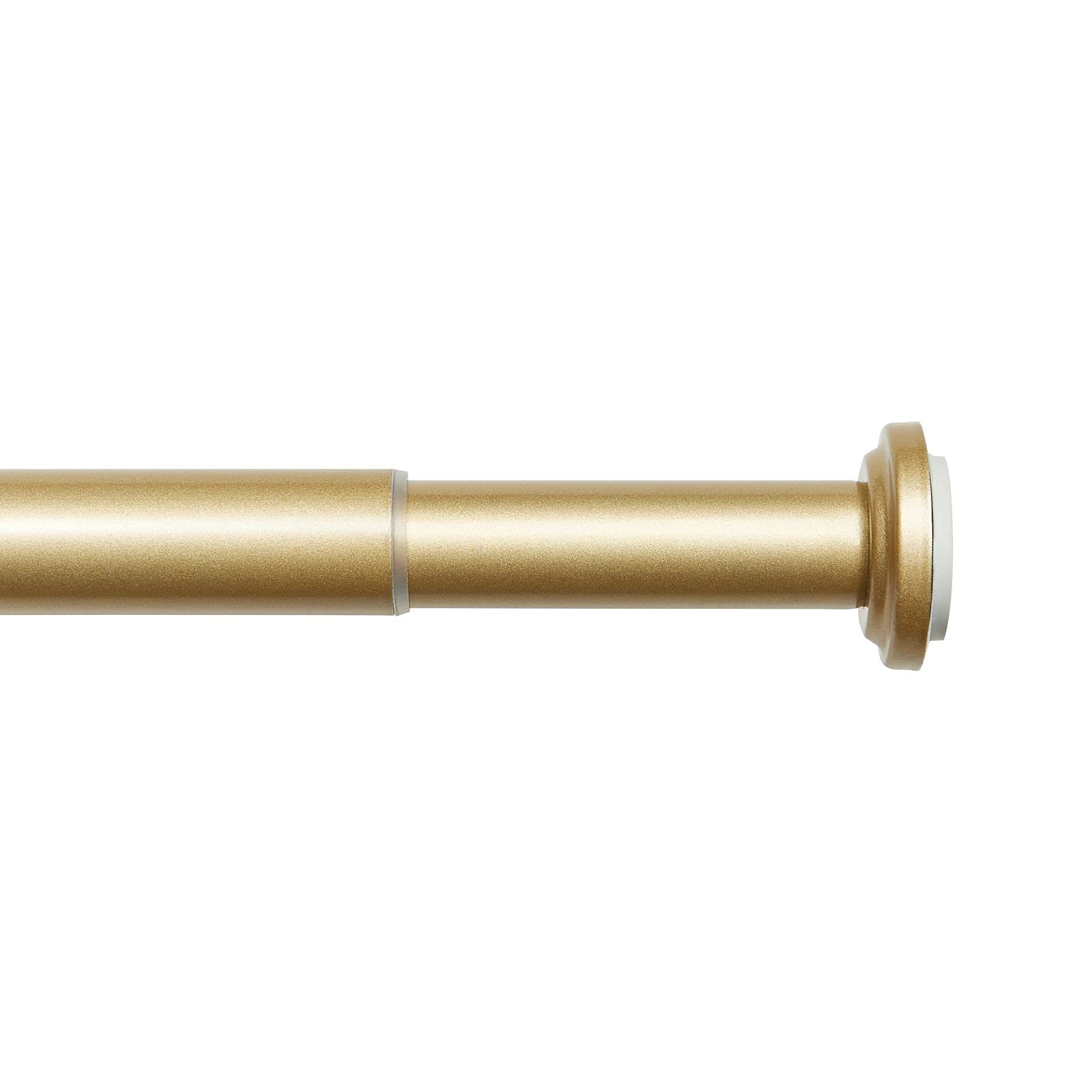 Premium Gold Adjustable Tension Curtain Rod 24-40 Inches for Windows - Perfect for Living Room, Bedroom & Home Decor