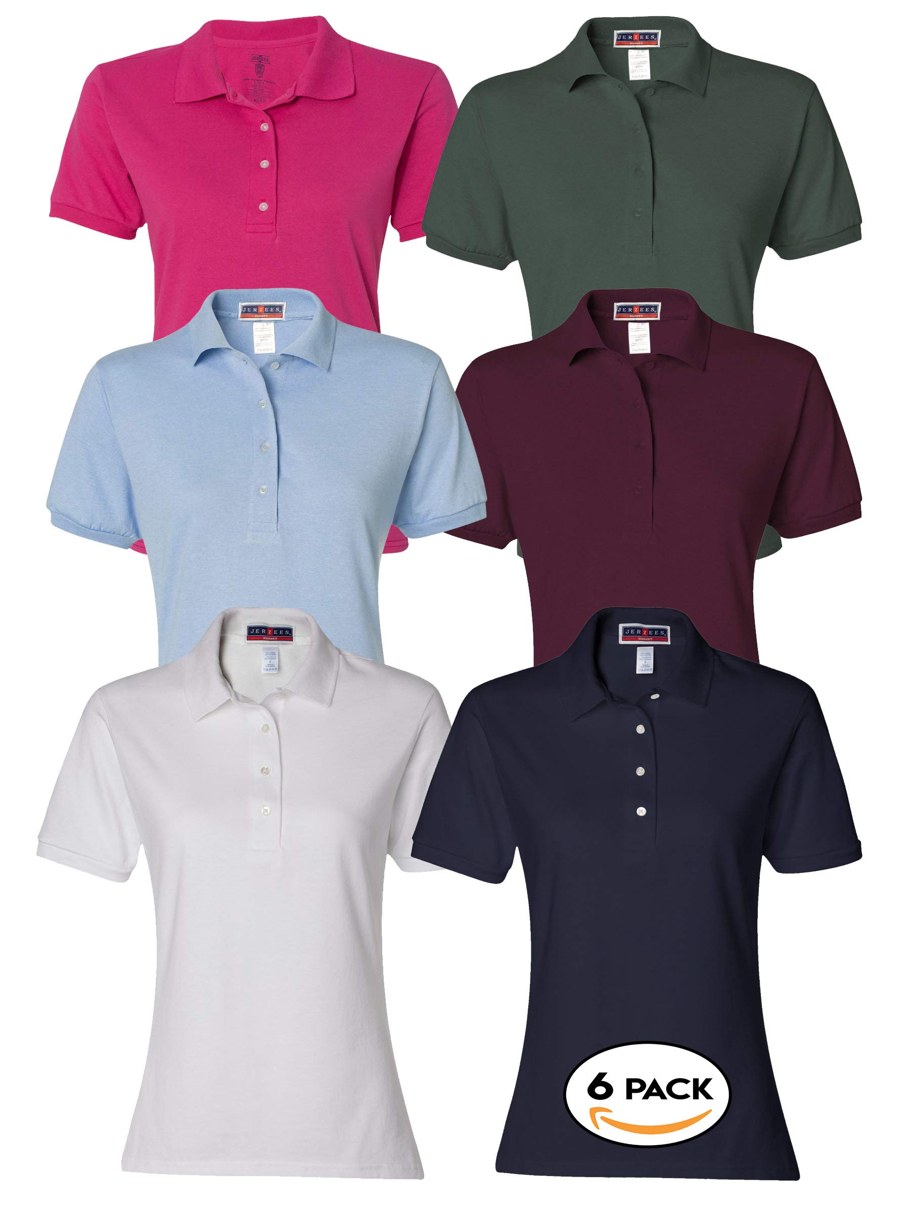 Women's Sport Polo Shirt Multipack (3/6/10 Pack) - Moisture Wicking, Breathable Fabric for Golf, Tennis & Casual Wear - Custom Color Assortment Available