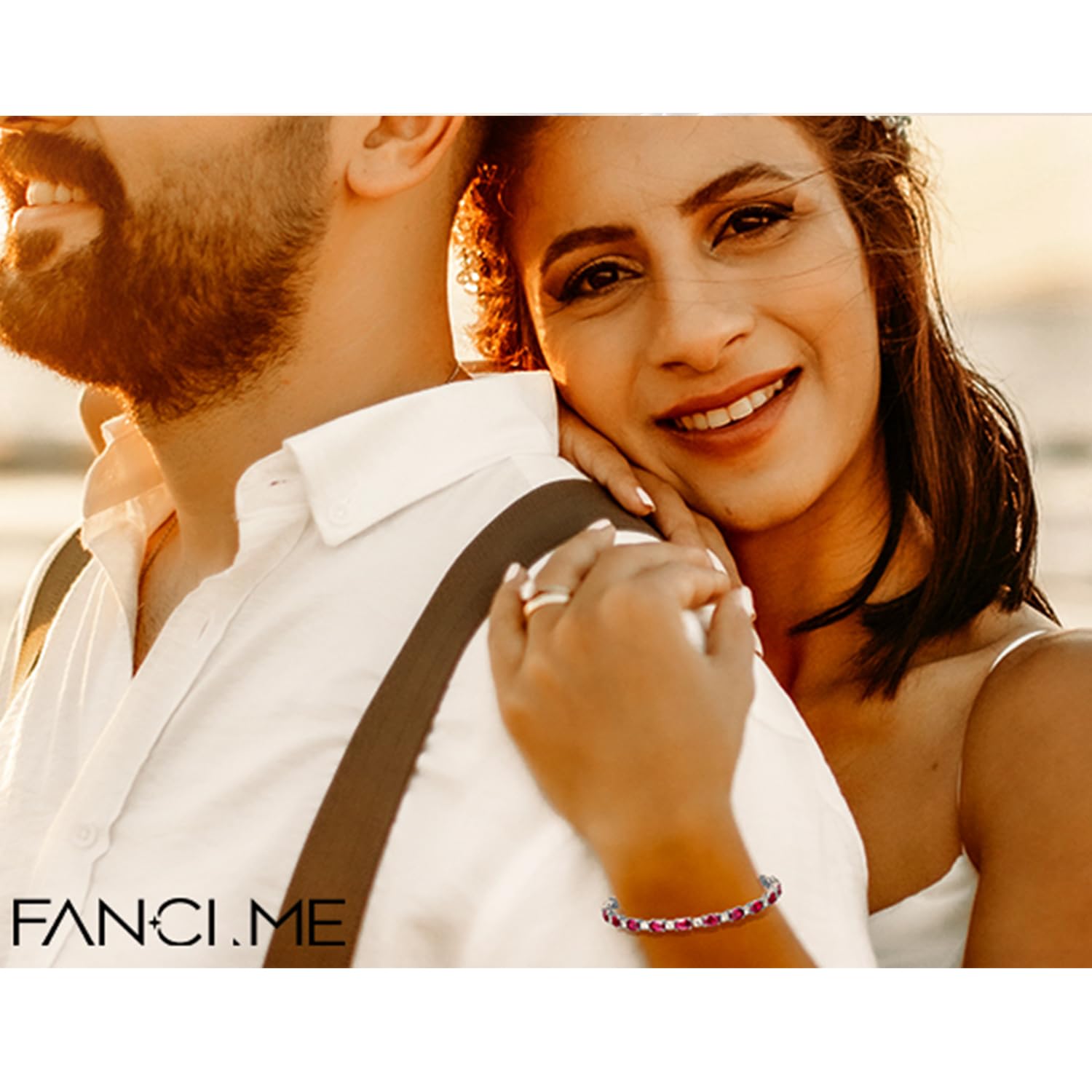 FANCIME Sterling Silver Birthstone Tennis Bracelet - Dainty Charm Bracelet for Women, Mom, Birthday Gift, 7