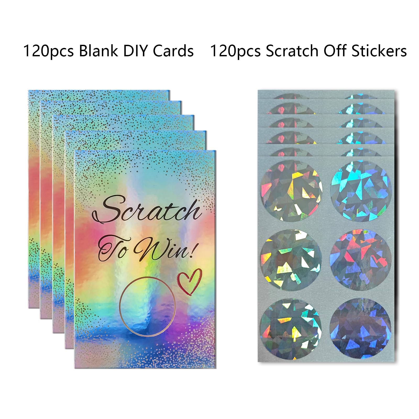 120-Piece Scratch Off Cards for Small Business Promotions & Giveaways - Customizable Blank Gift Cards for Holidays, Valentine's Day, Weddings, Date Nights, Birthdays & Parties (Silver) - Perfect for Customer Appreciation, Loyalty Rewards & Event Favors