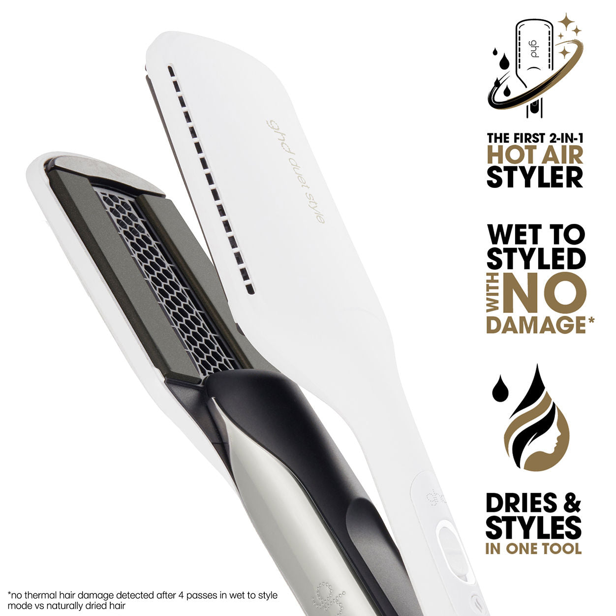 Duet Style 2 in 1 Hot Air Styler Brush & Hair Dryer - Professional Blowout Tool for Salon-Quality Styling at Home | Perfect for Straightening, Volumizing & Smoothing Hair