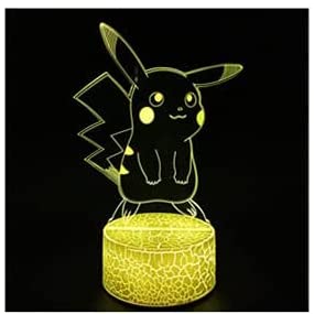 3D Optical Illusion Night Light - 7 Color Changing LED Table Lamp with Touch Switch, Crack Design (Style-01) | Bedroom Decor, Kids Room, Home Ambiance Lighting