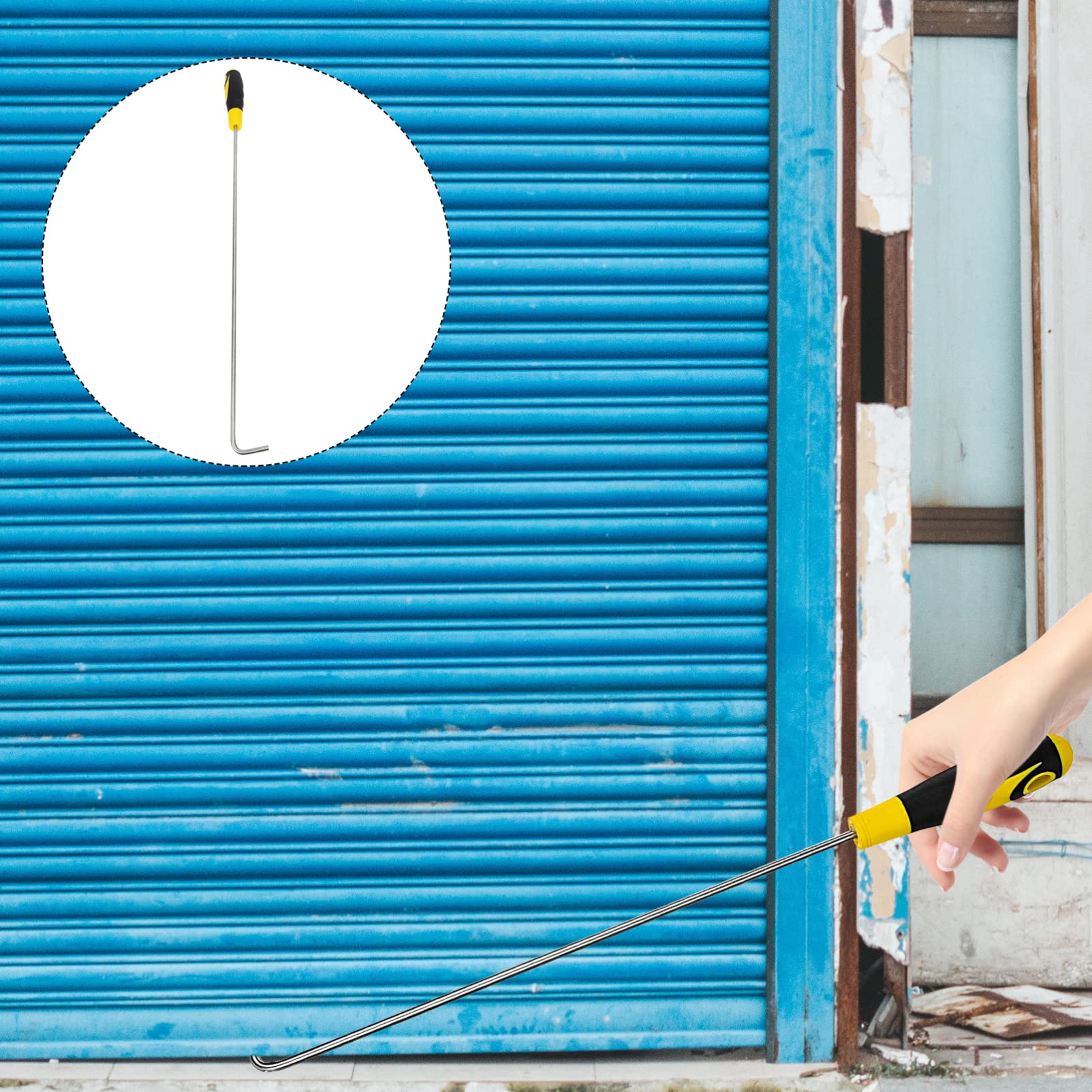 Heavy Duty Manhole Cover Hook - Window Blinds Rod & Door Hook - Professional Lifting Tool for Utility Workers (Perfect for Sewer Maintenance, Construction Sites & Home Window Treatments)