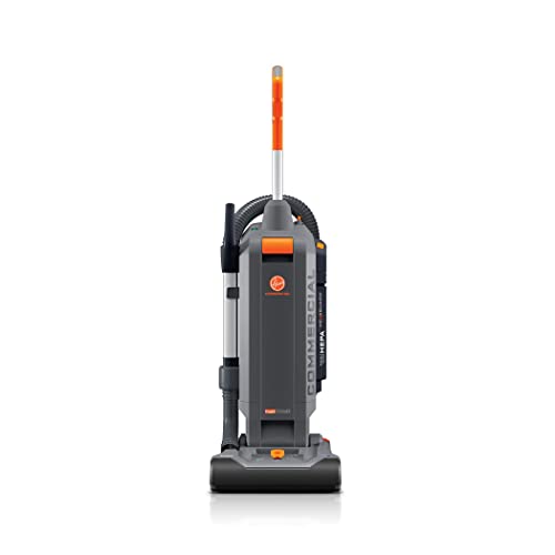 Hoover Commercial HushTone 13-Inch 2-Speed Upright Vacuum Cleaner with IntelliBelt | Quiet Bagged HEPA Filter System | 40-Foot Cord | Professional Grade | CH54113 Gray/Orange | Ideal for Offices, Schools & Commercial Cleaning