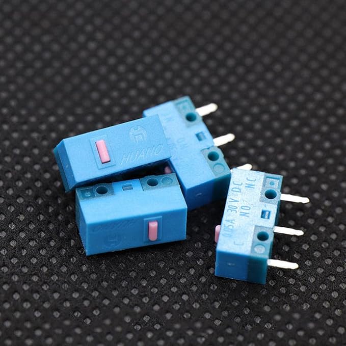 Huano Blue Shell Pink Dot Micro Switch (2 Pack) - Perfect for Gaming Mouse & Mechanical Keyboard Mods