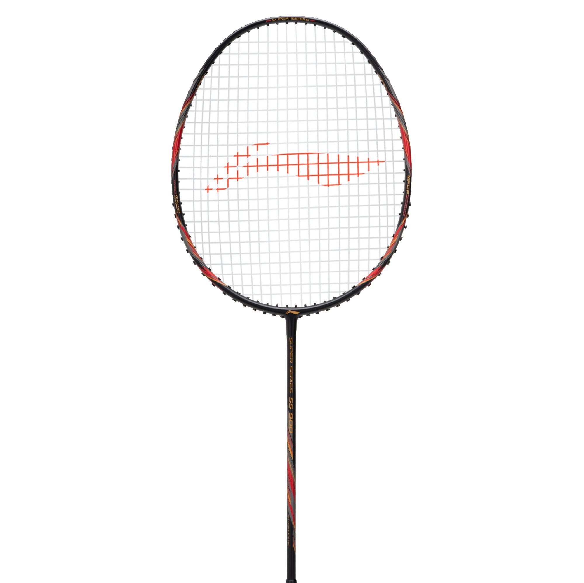 Li Ning Super Series SS 900 Professional Badminton Racket - Carbon Fiber Shaft with High Tension (Black/Red) | Perfect for Tournaments & Training Sessions