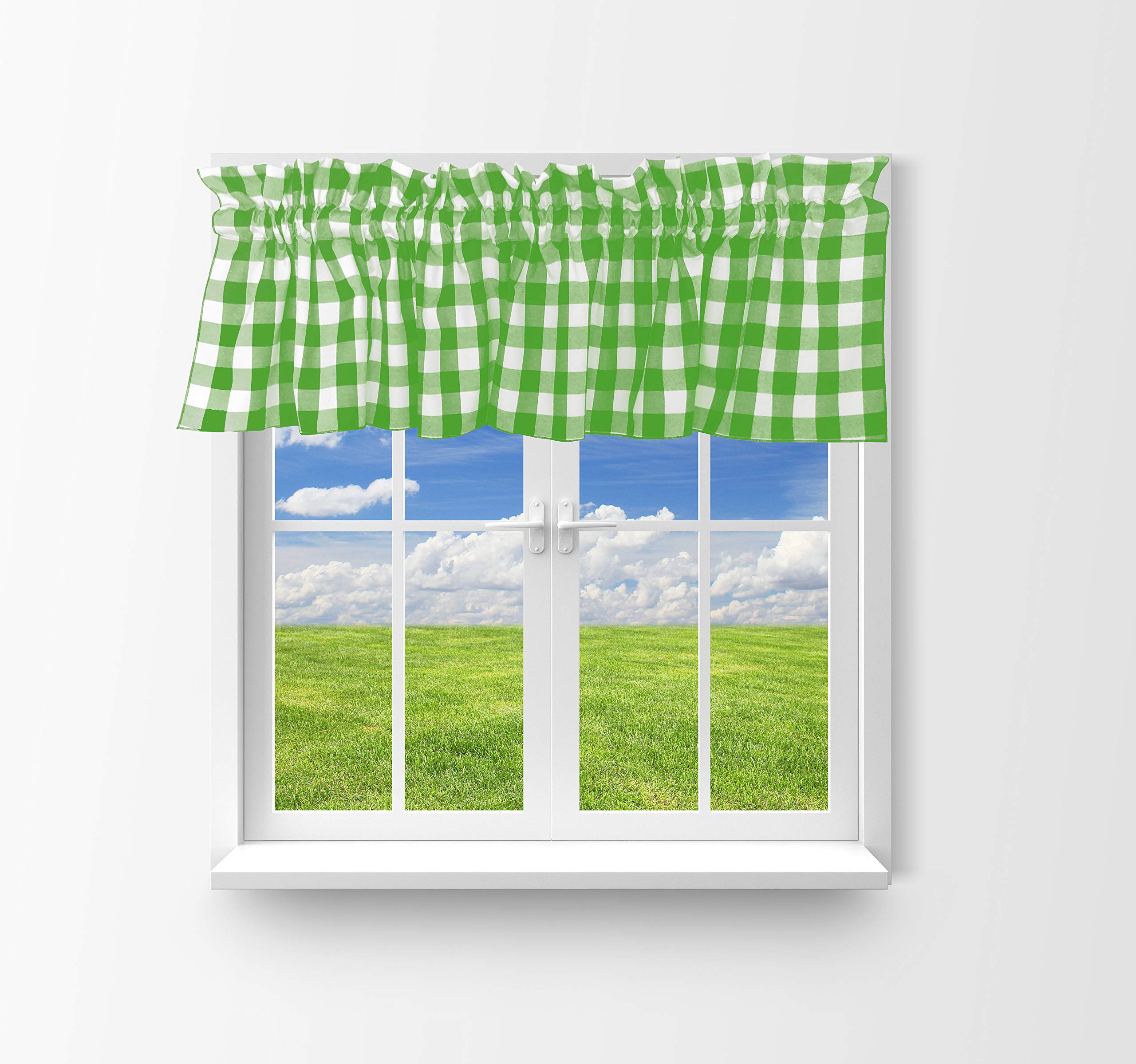 Gingham Checkered Cotton Window Valance - 58