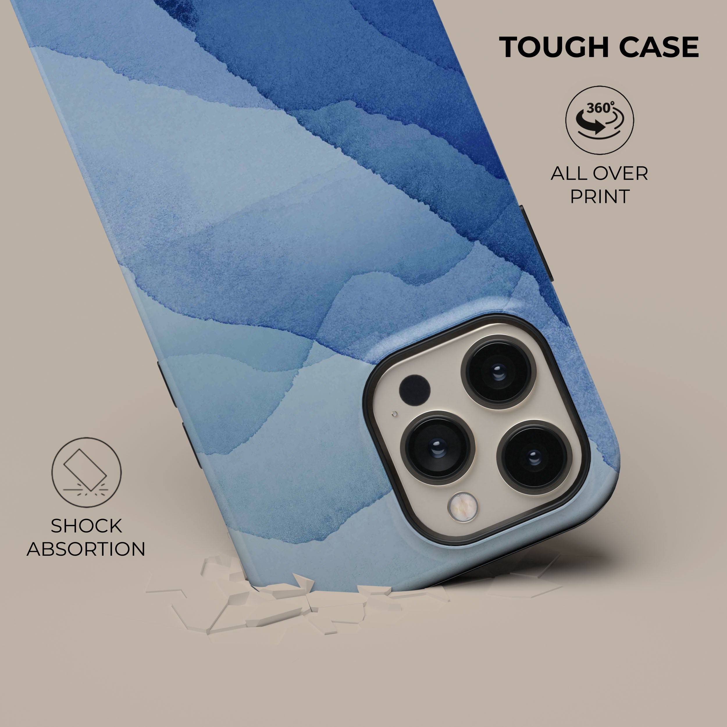Premium Blue Sugar Shockproof Phone Case - Trendy & Durable Protective Cover for iPhone & Samsung - Perfect for Everyday Use, Travel & Outdoor Activities