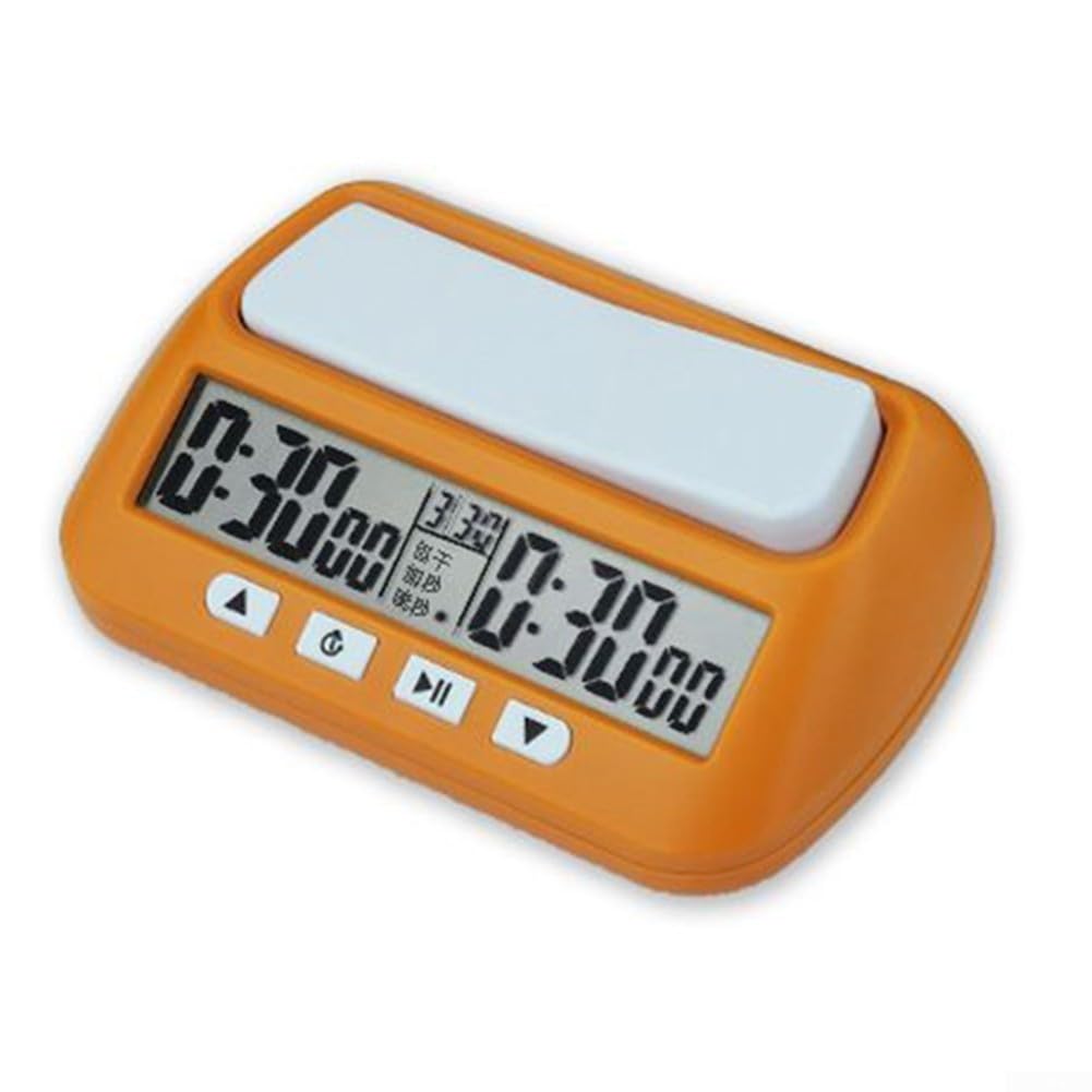 Digital Chess Clock with Countdown & Delay Timer - Portable Tournament Chess Timer for Professional & Casual Players - Perfect for Chess Tournaments, Home Games & Travel (Yellow)