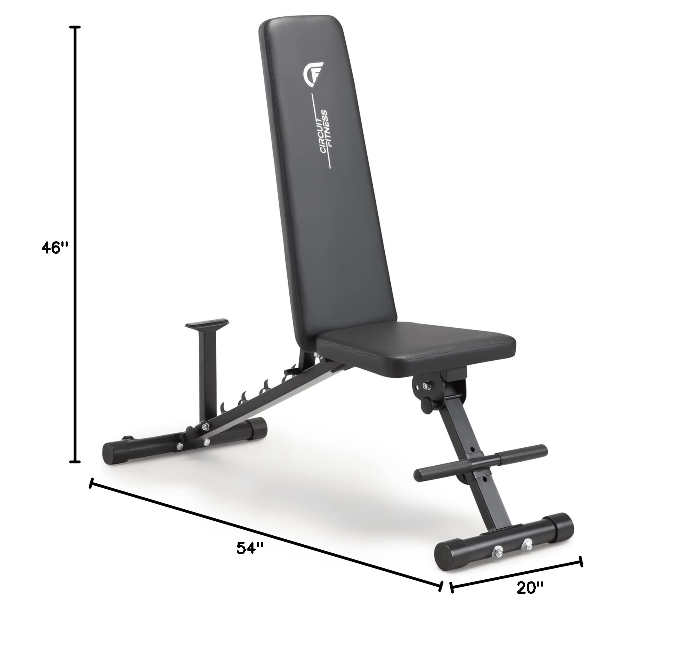 Circuit Fitness Adjustable Utility Weight Bench - 6-Position Adjustable Workout Bench for Home Gym, Strength Training & Full-Body Exercises - Perfect for Dumbbell Press, Sit-Ups & Strength Building