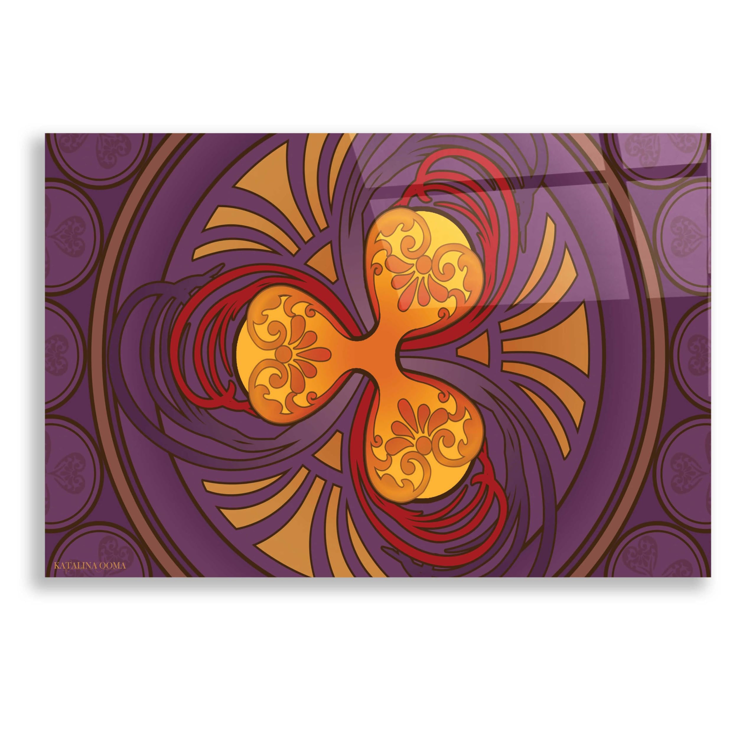 Epic Art Nouveau Ripple Crypto Painting by Katalina - 24x16 Inch Acrylic Glass Wall Art Decor for Living Room, Bedroom & Office - Modern Abstract Canvas Artwork for Home & Office Decoration