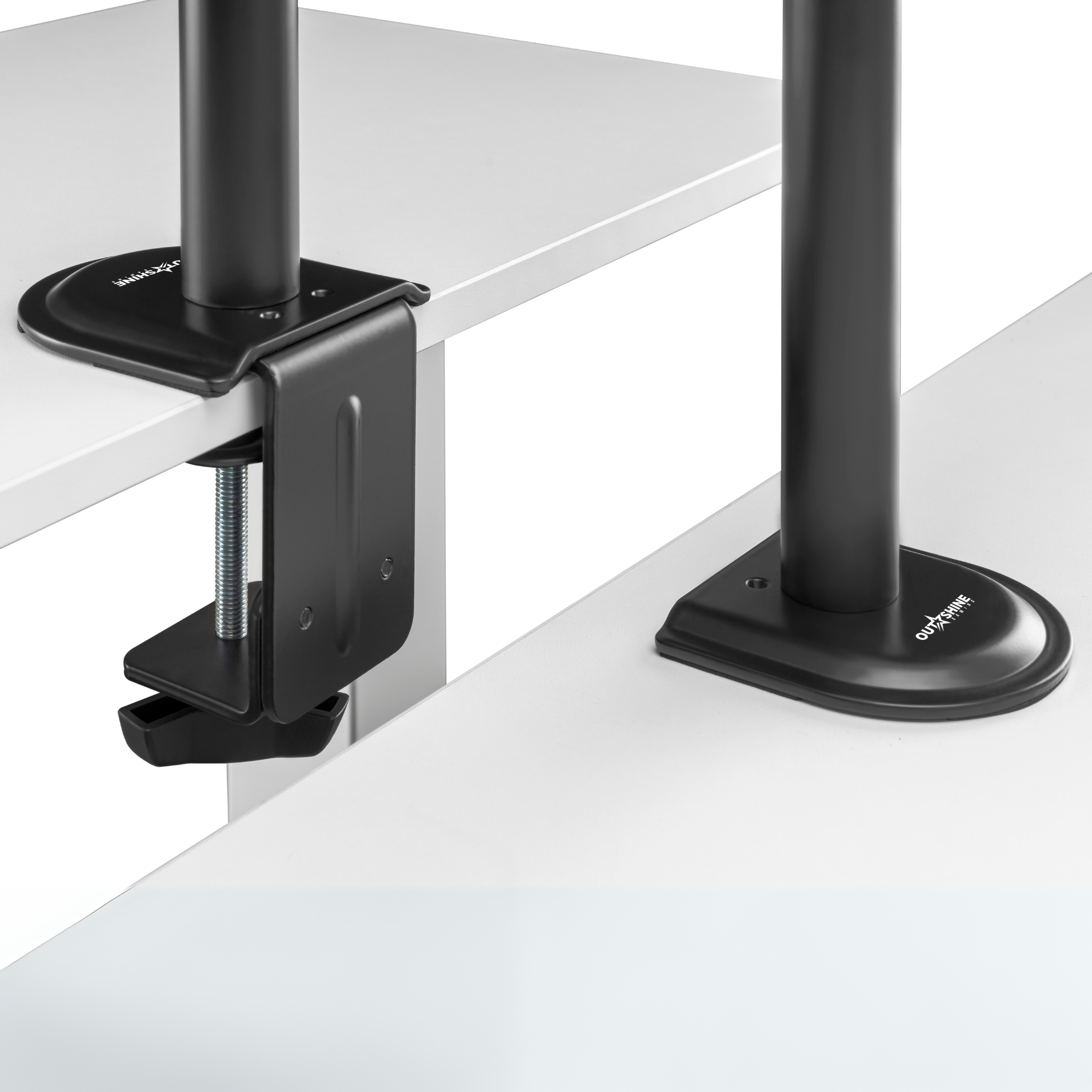 Outshine Dual Monitor Stand for Gaming - Adjustable VESA Mount for 13-32 inch Screens - Perfect for Home Office, Streaming & Esports Setup