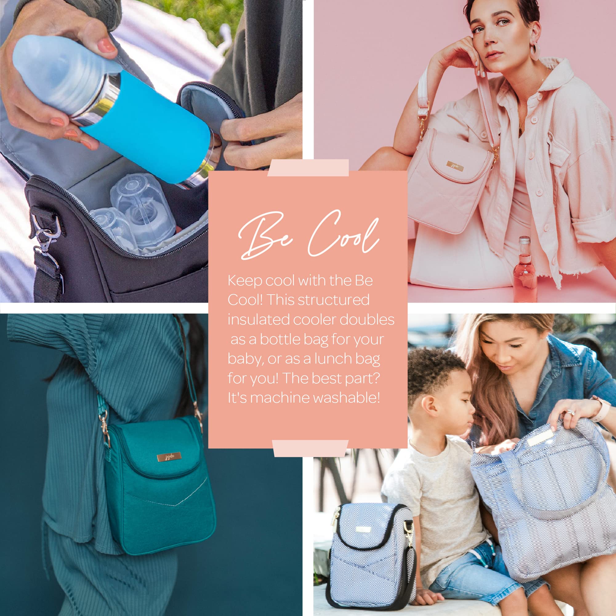 JuJuBe Insulated Baby Bottle Cooler Bag - Portable Breastmilk Storage for Travel, Baby Bottle Carrier with Ice Pack, Multi-Purpose Insulated Food Bag | Perfect for Daycare, Work Commute & Family Outings - Indigo Chromatics