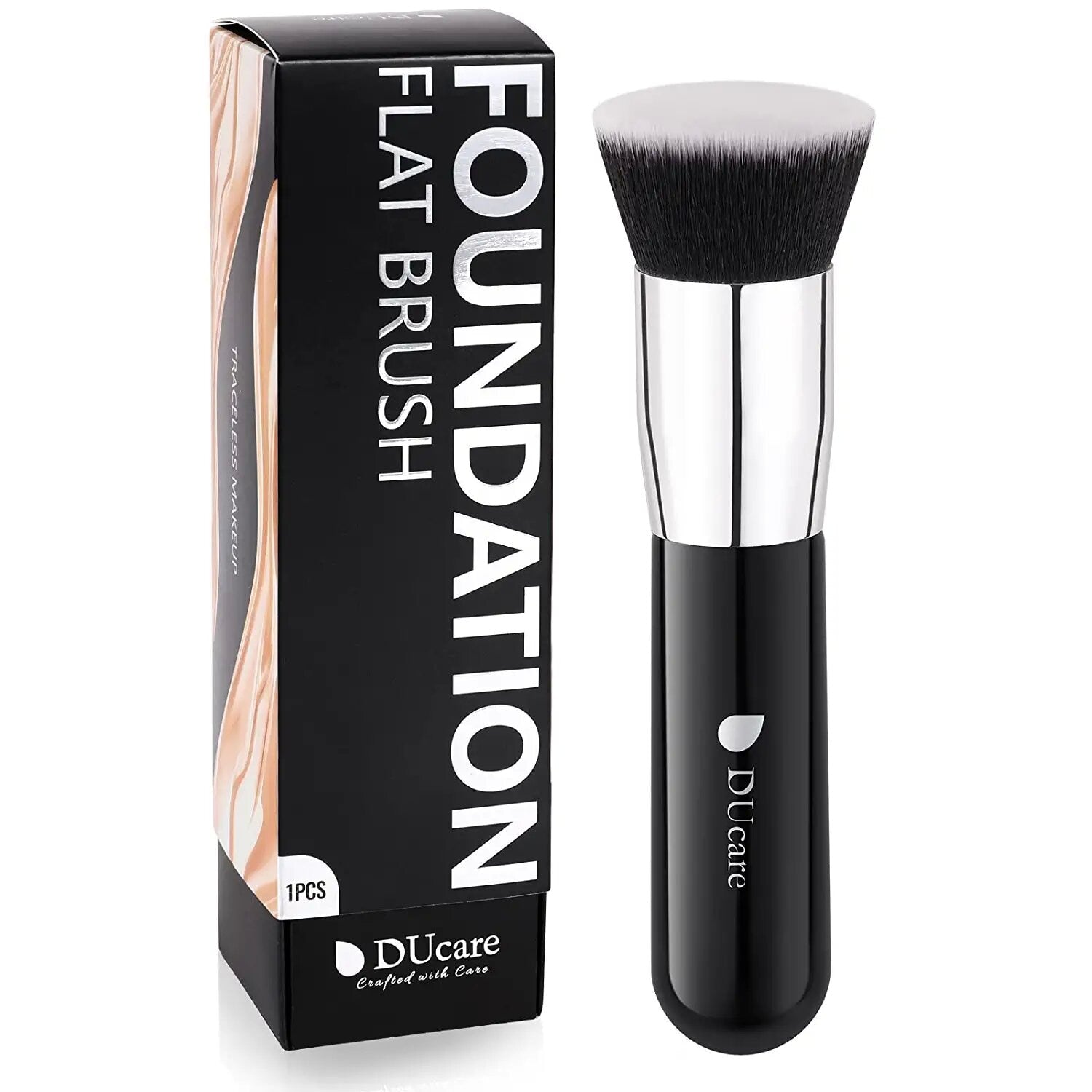 Professional Synthetic Hair Foundation Brush - Soft & Dense Makeup Brush for Flawless Liquid & Powder Application - Perfect for Daily Makeup & Professional Use