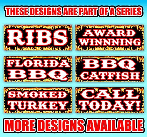 BBQ Heaven Heavy-Duty 13 oz Vinyl Banner with Metal Grommets - Weatherproof Single-Sided Outdoor Sign for Backyard Parties, Tailgating & Grilling Events