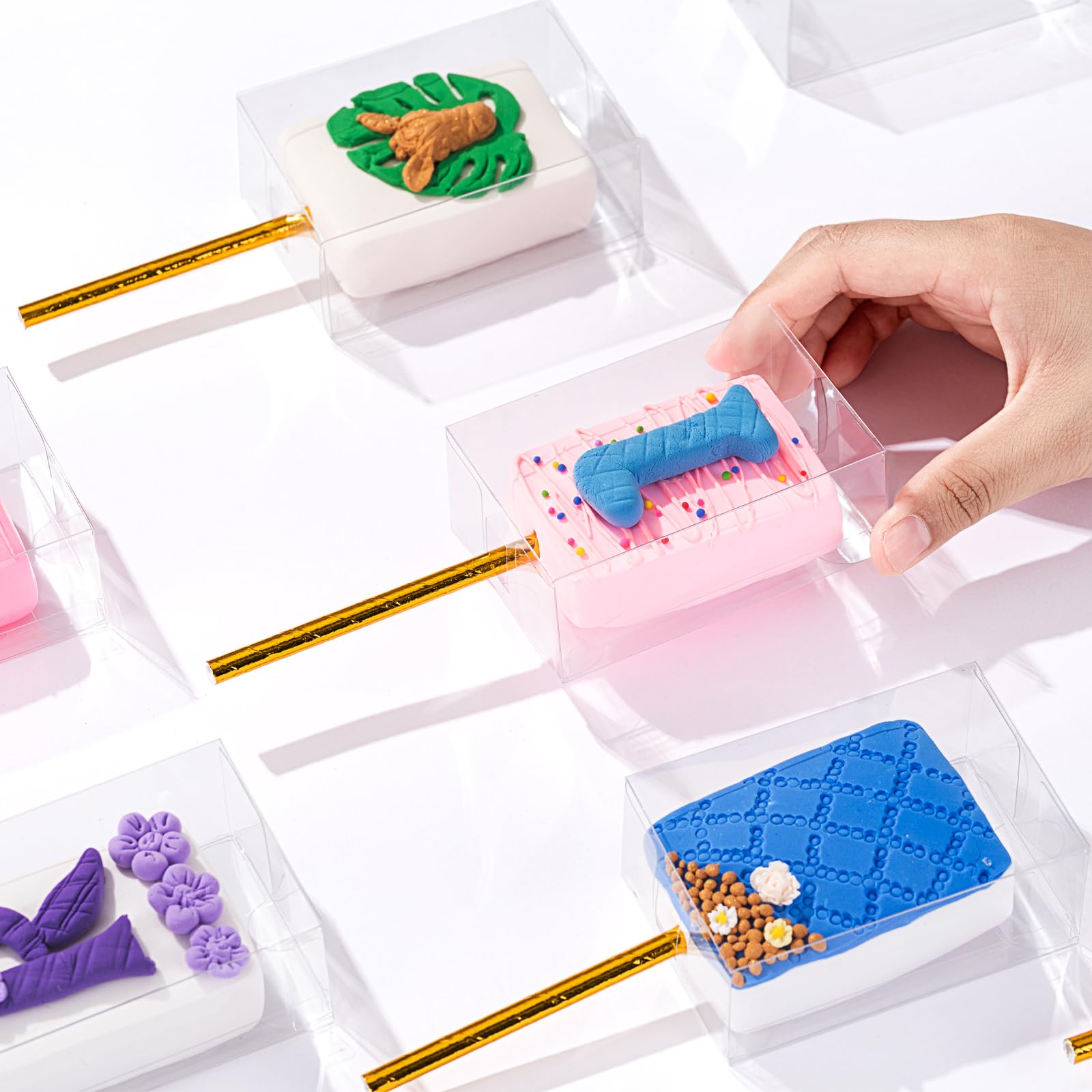 24PCS Rice Krispie Treat Boxes with Hole - 3.5