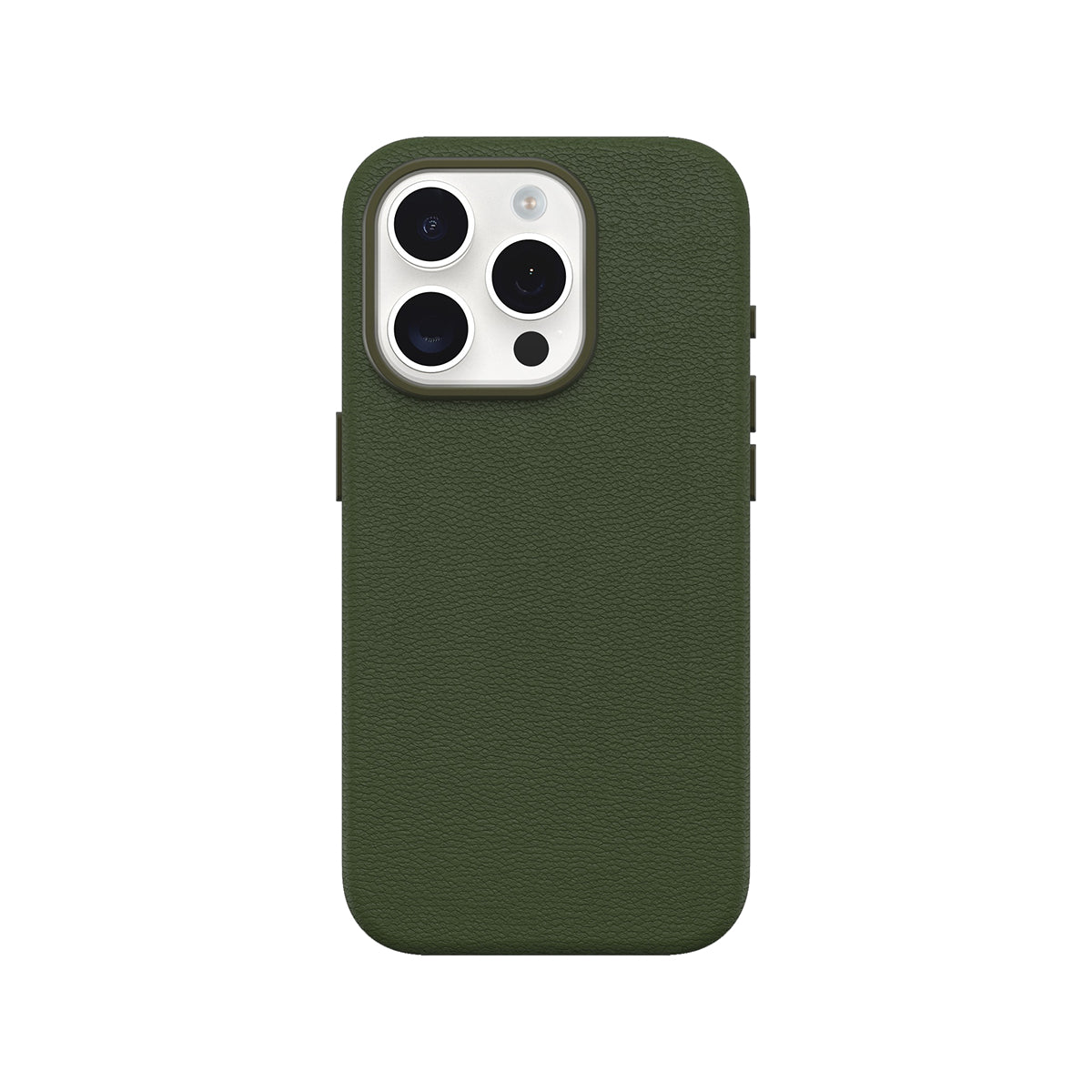 OtterBox Symmetry Cactus Leather Phone Case for iPhone 15 Pro - Eco-Friendly Green Vegan Leather Protective Cover | Perfect for Everyday Use, Travel & Outdoor Activities