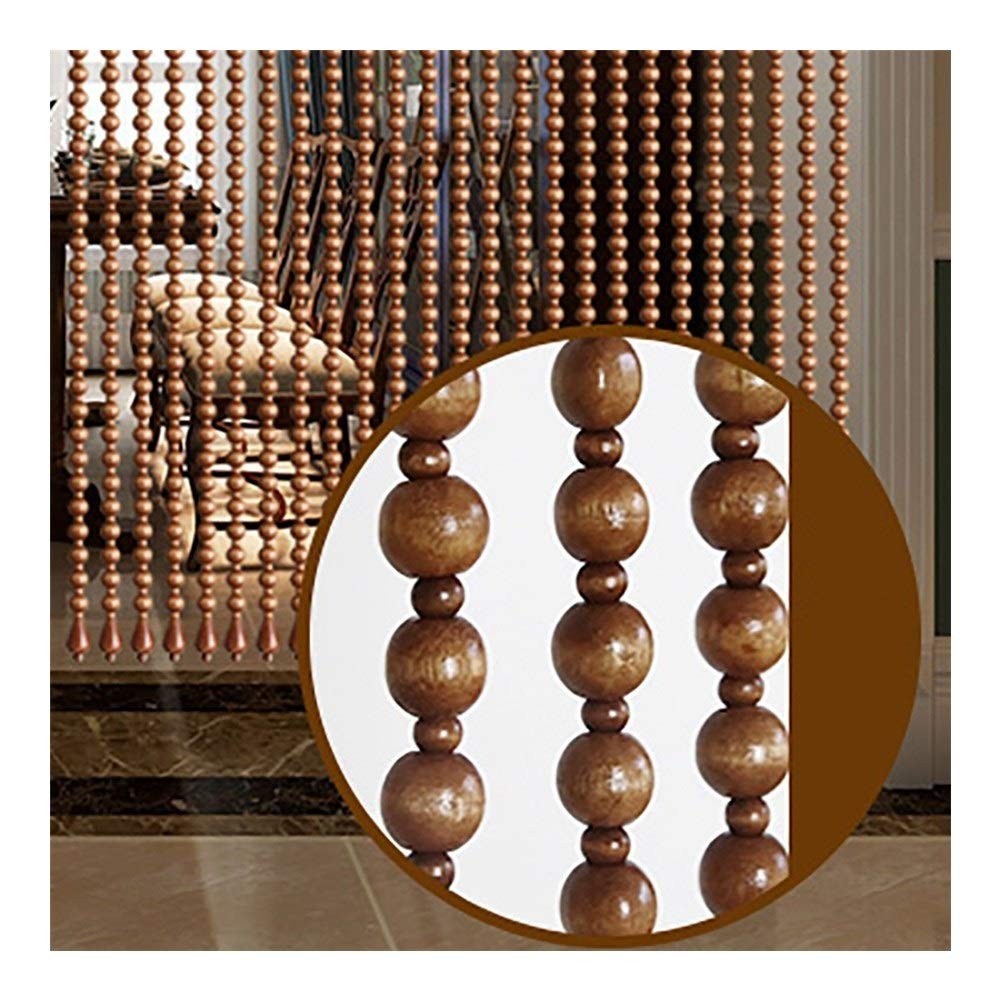 Beaded Curtain with Wooden Beads - Room Divider, Doorway Decor, Wall Panel Fringe for Home & Office - Customizable in 4 Colors (35 Strands, 100x198cm) - Perfect for Boho Decor, Bedroom Partition, and Entryway Style