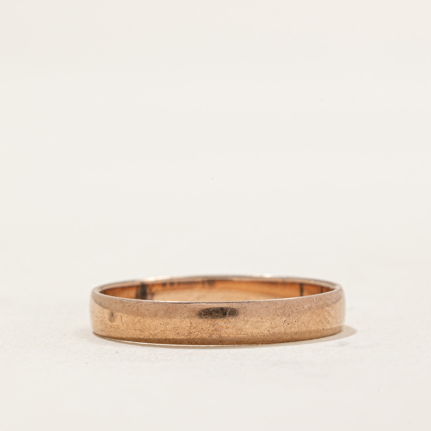 1972 Birmingham 9k Rose Gold Wedding Band for Women - 3.20mm Wide Size 7.5 - Vintage Inspired Wedding Ring for Brides, Anniversaries & Special Occasions