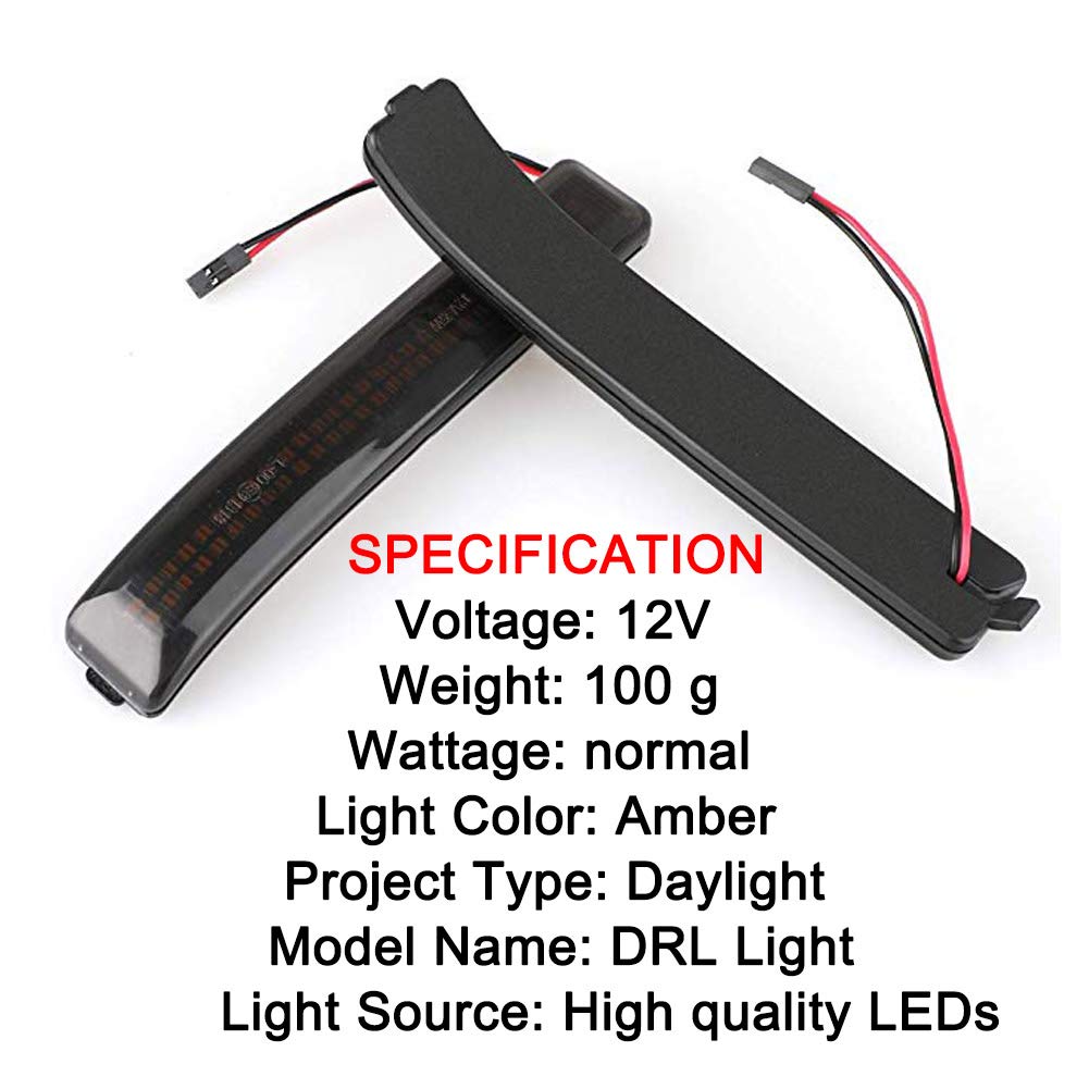 Smoked Lens Amber Full LED Side Mirror Lights Turn Signal Lamp for 2009-2014 Ford F-150 | Upgrade Your Truck's Safety & Style | Perfect for Night Driving & Off-Road Adventures