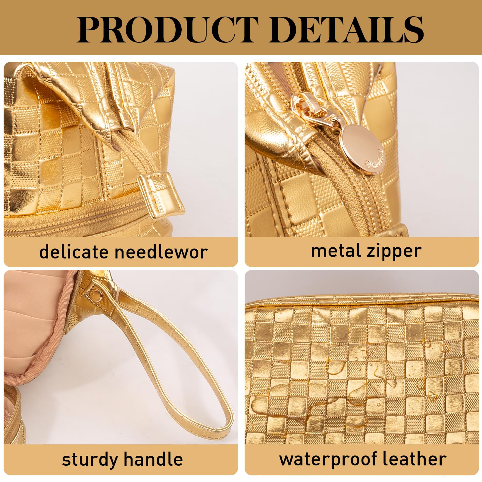 Abiudeng Large Waterproof Makeup Bag - Cute Travel Cosmetic Organizer with Bottom Pouch for Women | Perfect for Travel, Gym & Daily Essentials
