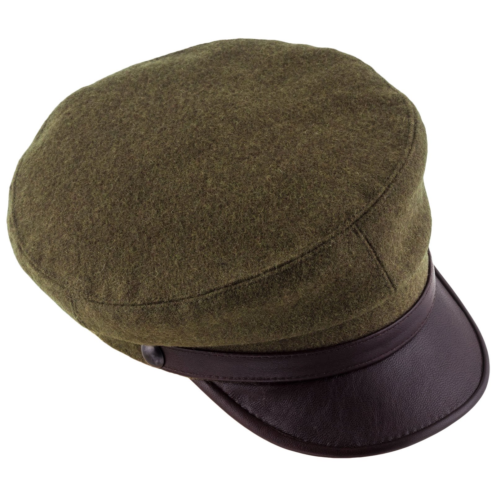 Stylish Wool Fiddler Cap for Men & Women - Greek Fisherman Hat with Leather Visor | Warm & Breathable Winter Beanie | Perfect for Outdoor Activities, Music Festivals & Cold Weather Fashion