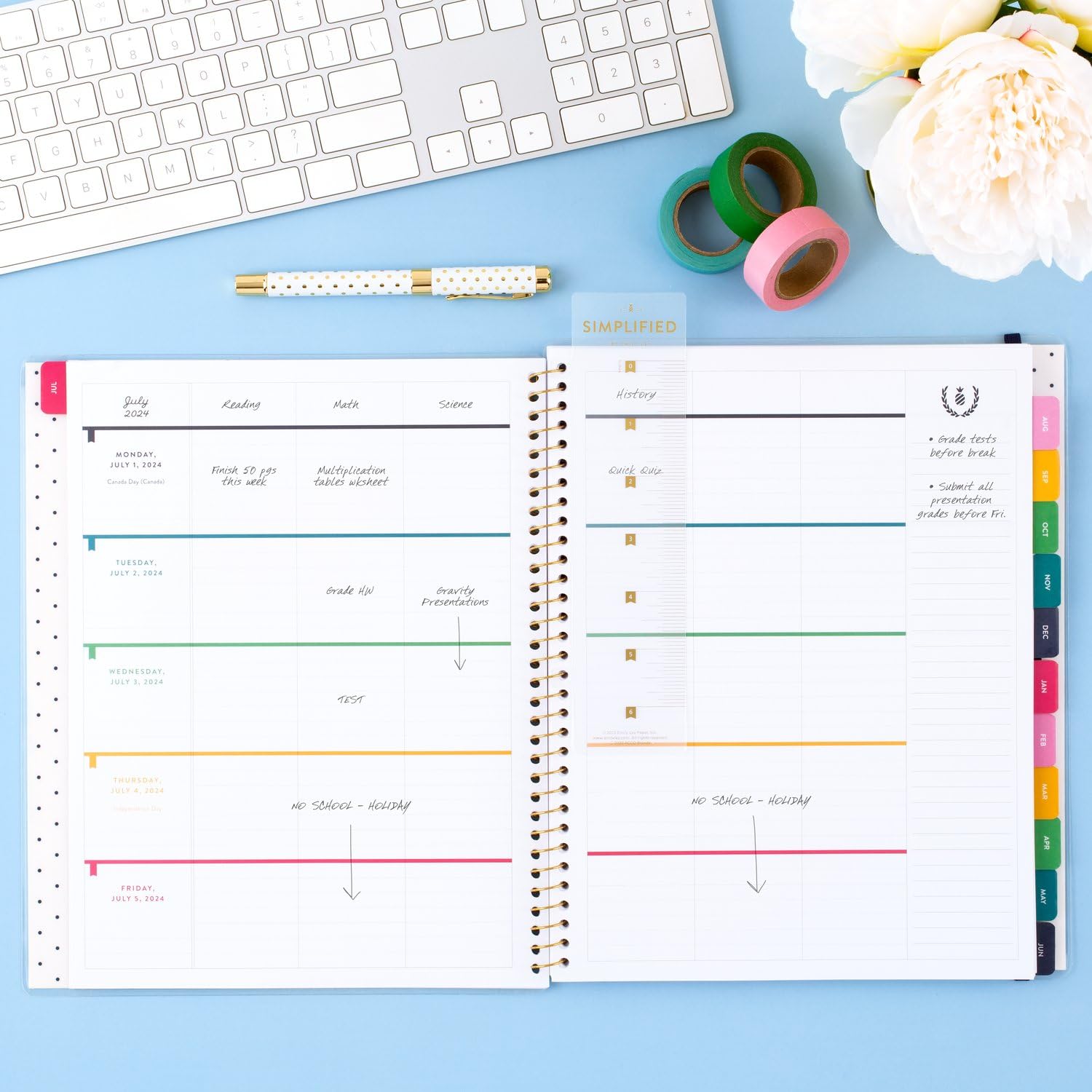 AT-A-GLANCE 2024-2025 Academic Planner - Simplified by Emily Ley, Weekly & Monthly Teacher Planner, 8.5